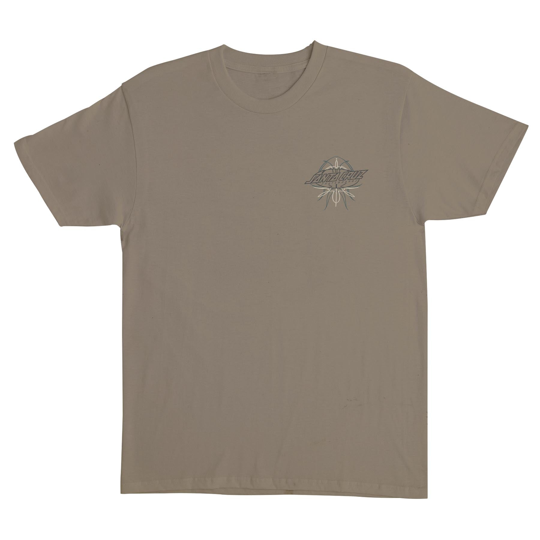 santa cruz meek pinstripe slasher tee brown front