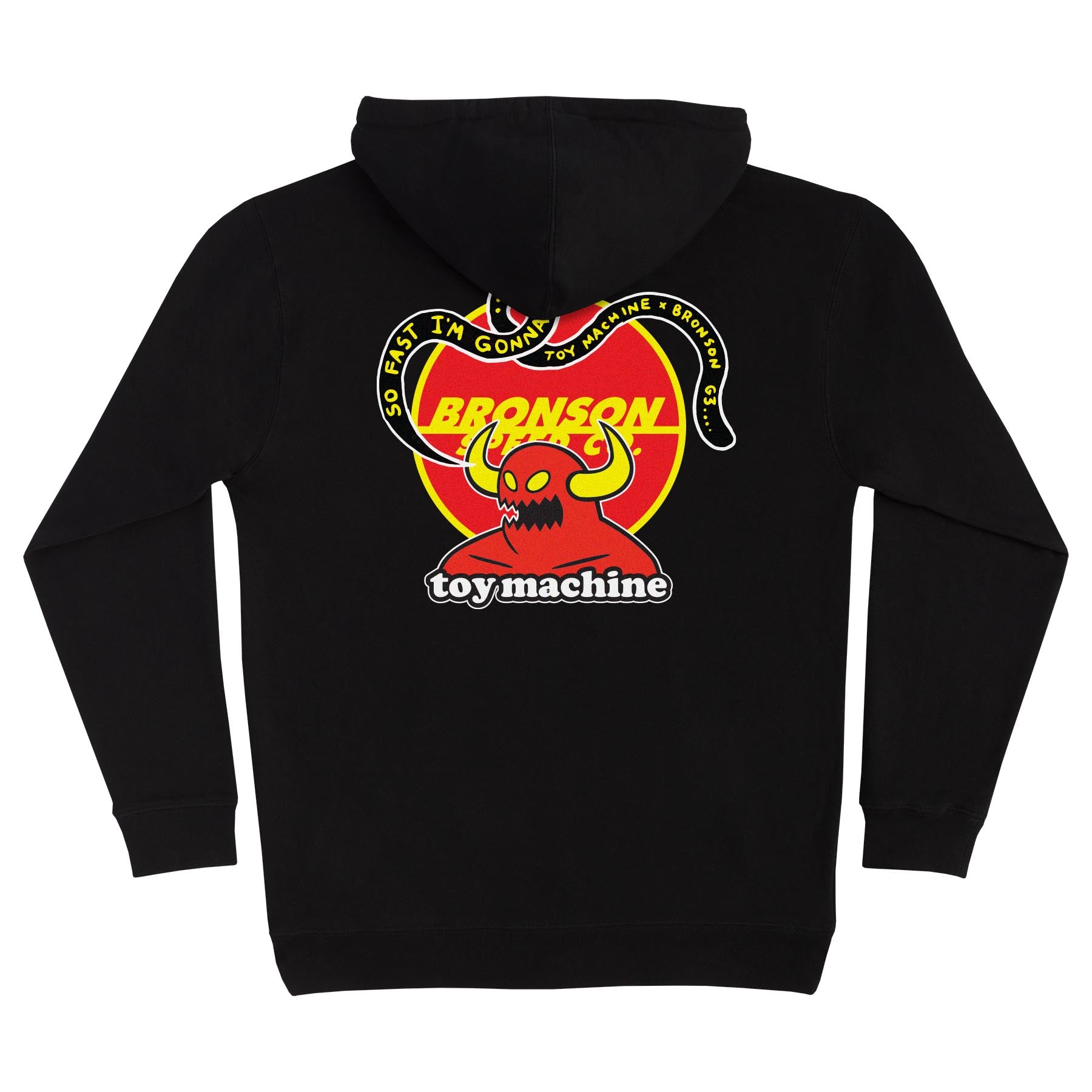 bronson x toy machine pullover hoodie black back