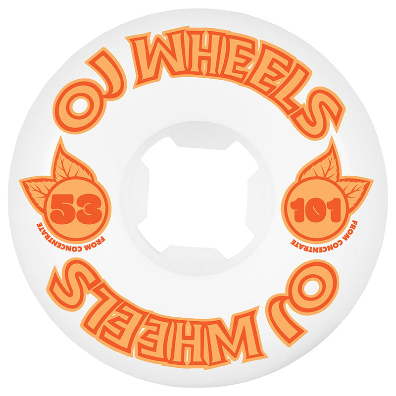 White 101a From Concentrate Hardline OJ Skateboard Wheels