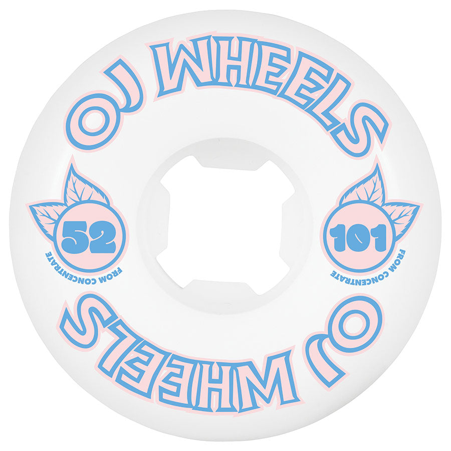 White 52mm 101a from concentrate hardline OJ Wheels