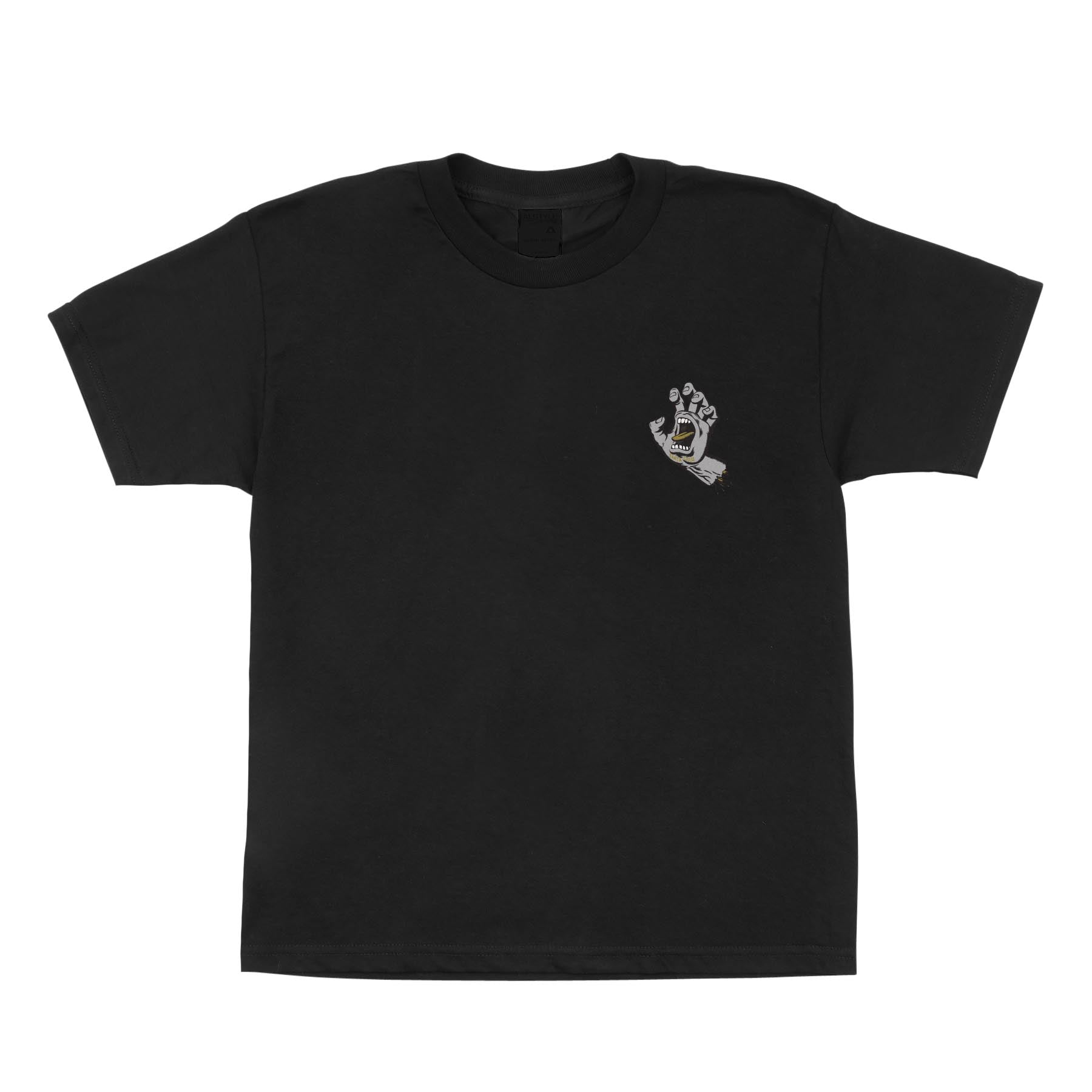Black/Grey/Gold Youth Screaming Hand Santa Cruz Tee
