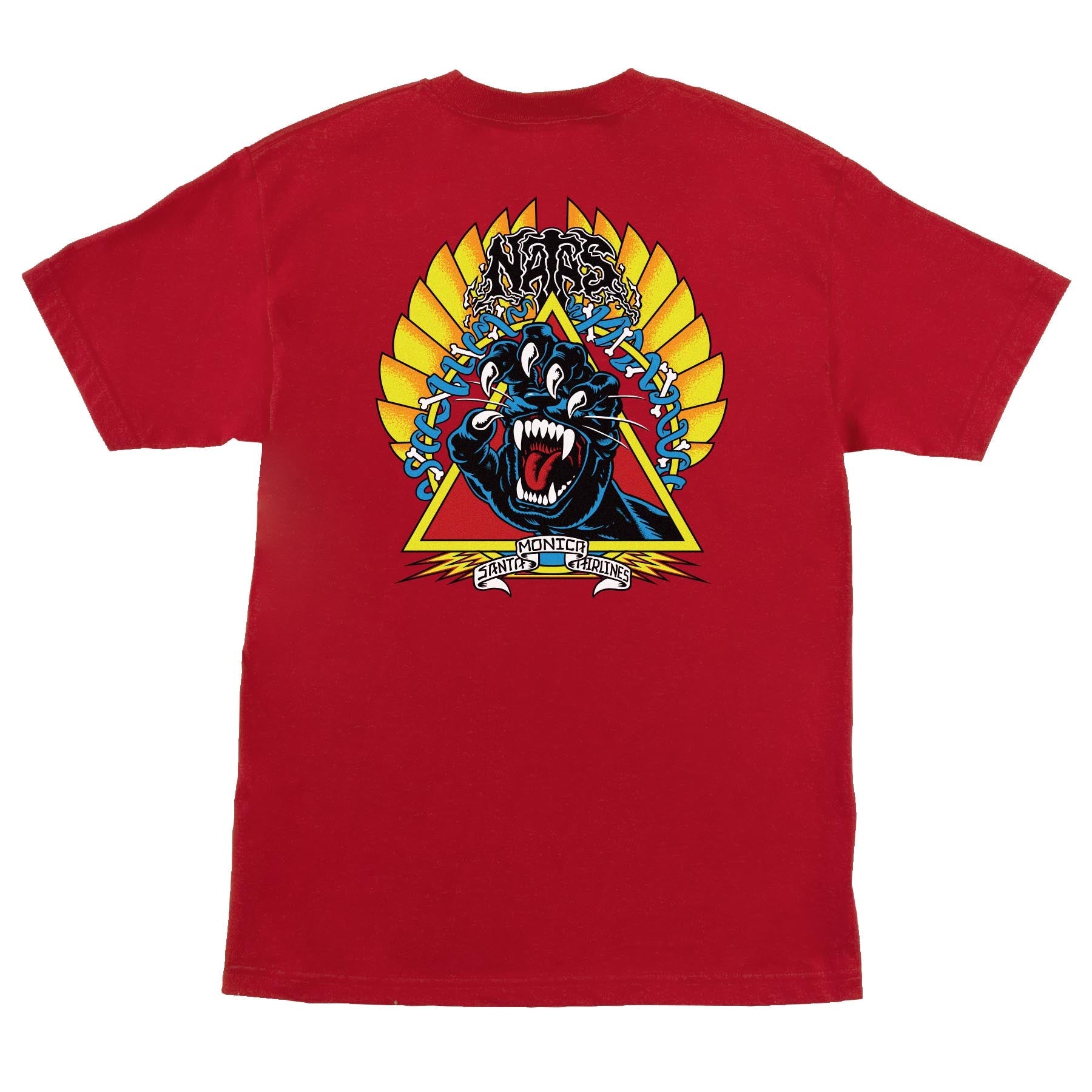 Red Natas Screaming Panther Santa Cruz T-Shirt Back