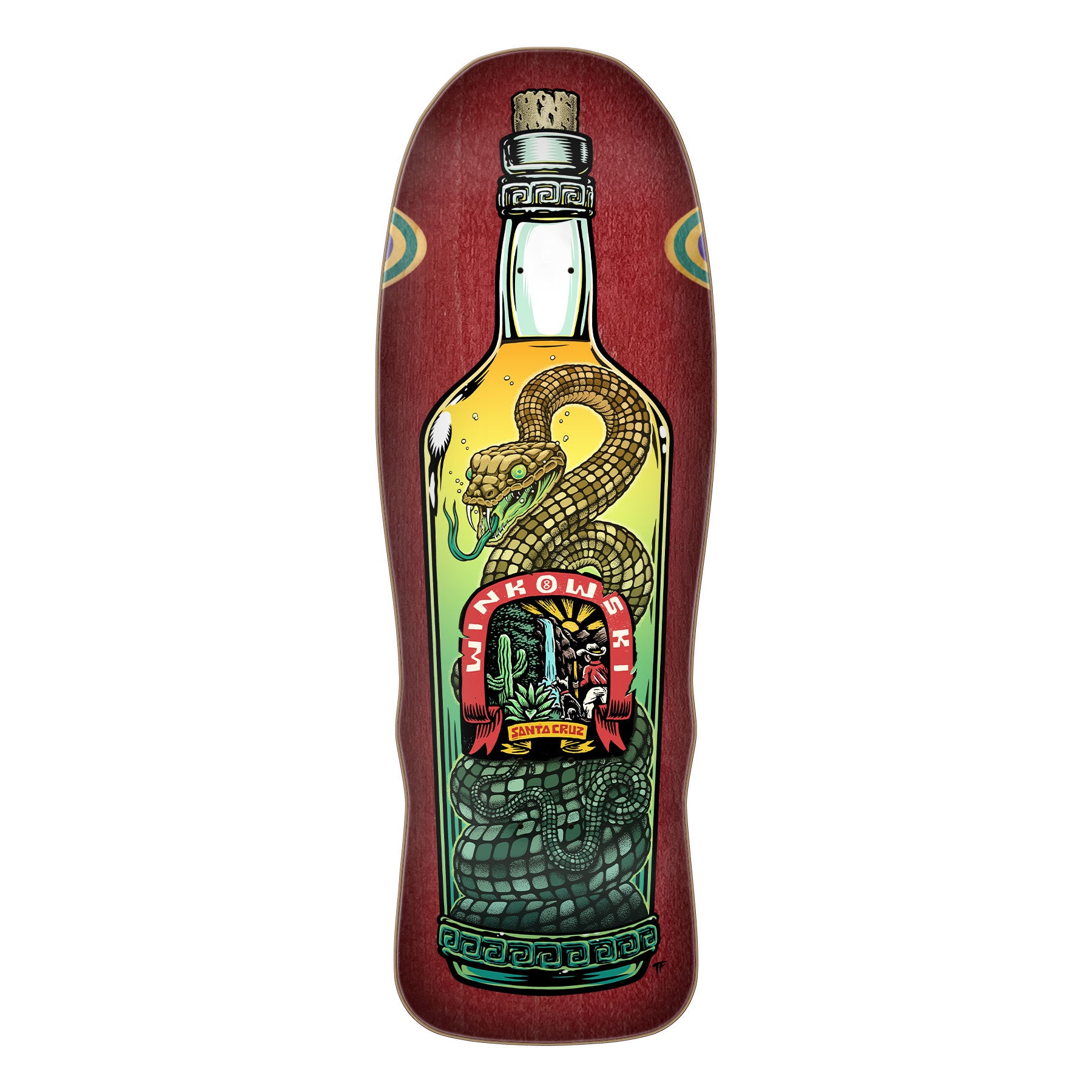 Santa Cruz Winkowski Agave Snake Shaped Skateboard Deck