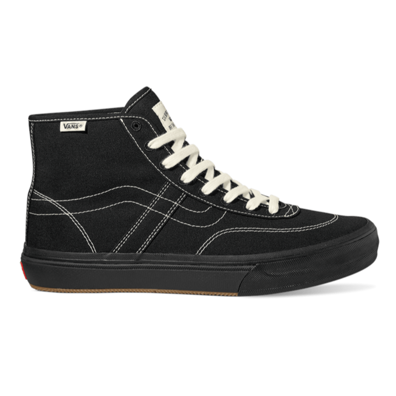 Black/Black/White Deconstructed Crockett High Vans Skate Shoe