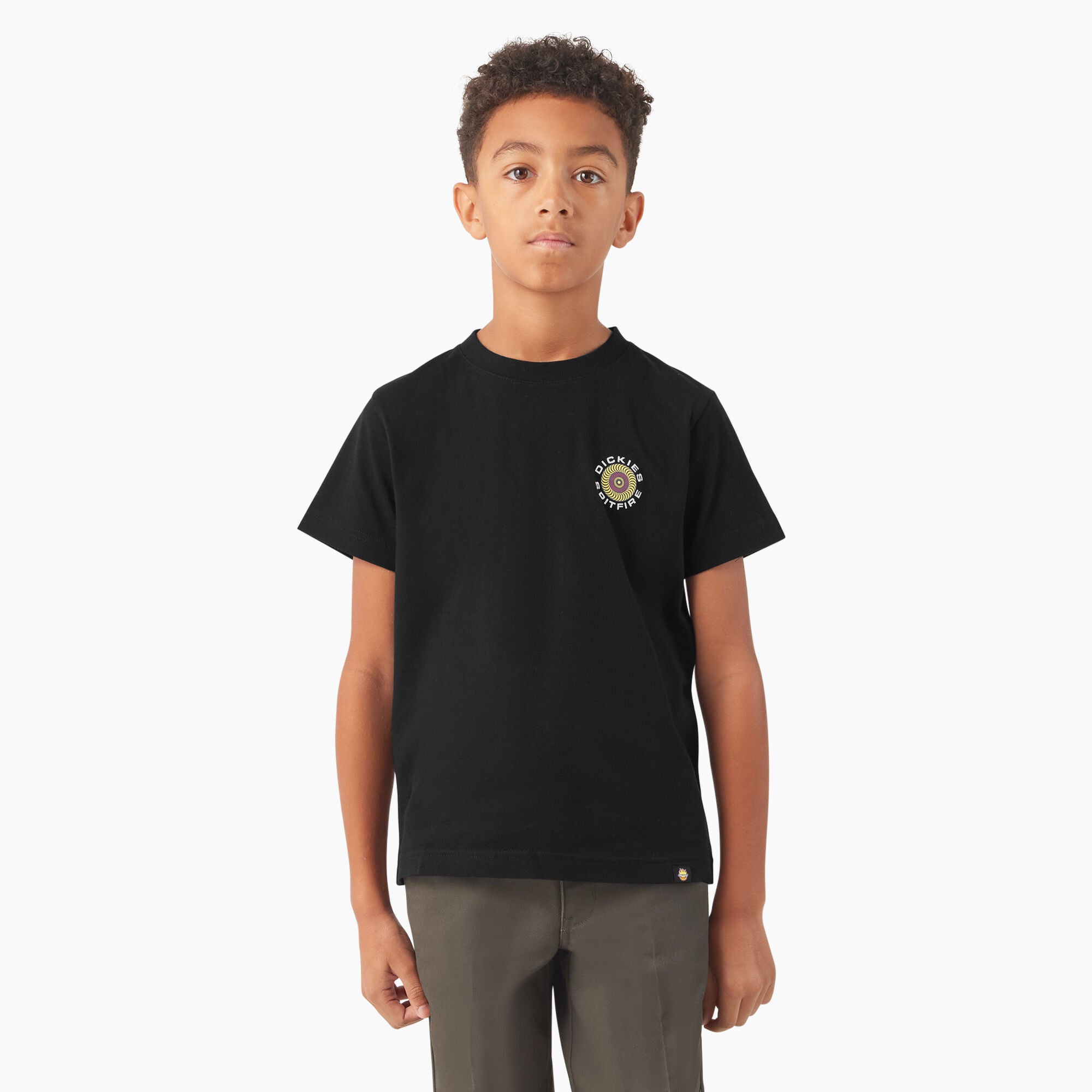 Black Spitfire X Dickies Skateboard Tee Front