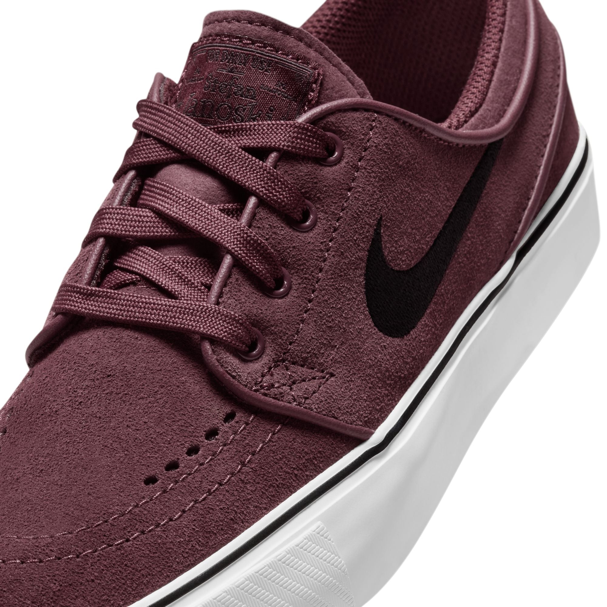 Burgundy Crush Big Kids Nike SB Stefan Janoski Skate Shoe Detail