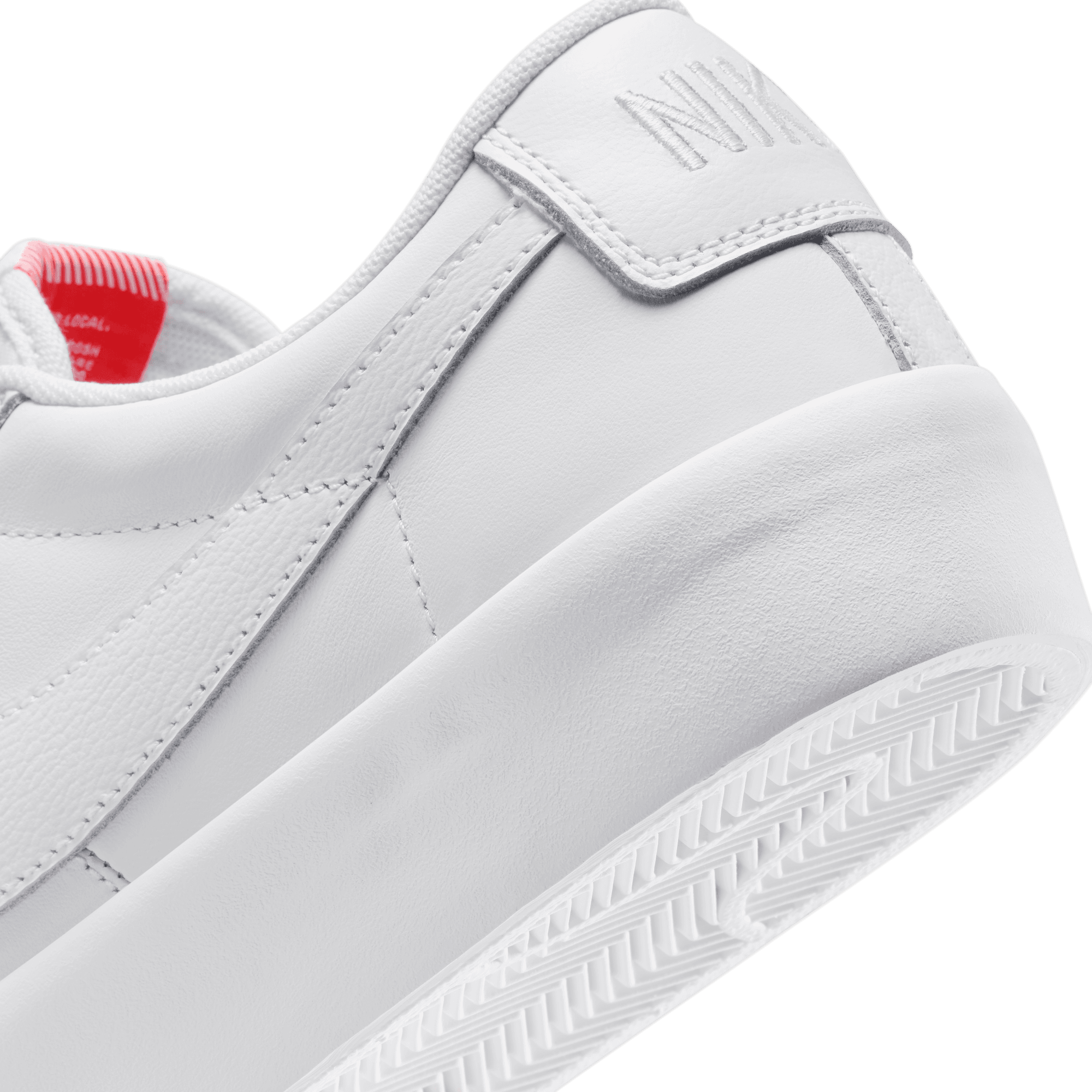 White Leather ISO GT Blazer Low Nike SB Skate Shoe Detail