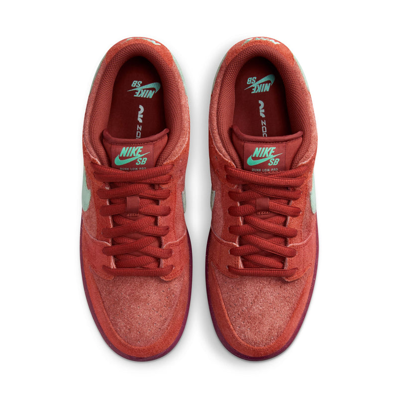 Mystic Red Dunk Low Pro Premium Nike SB Skate Shoe Top