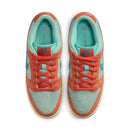 Orange/Noise Aqua Dunk Low Pro Premium Nike SB Skate Shoe Top