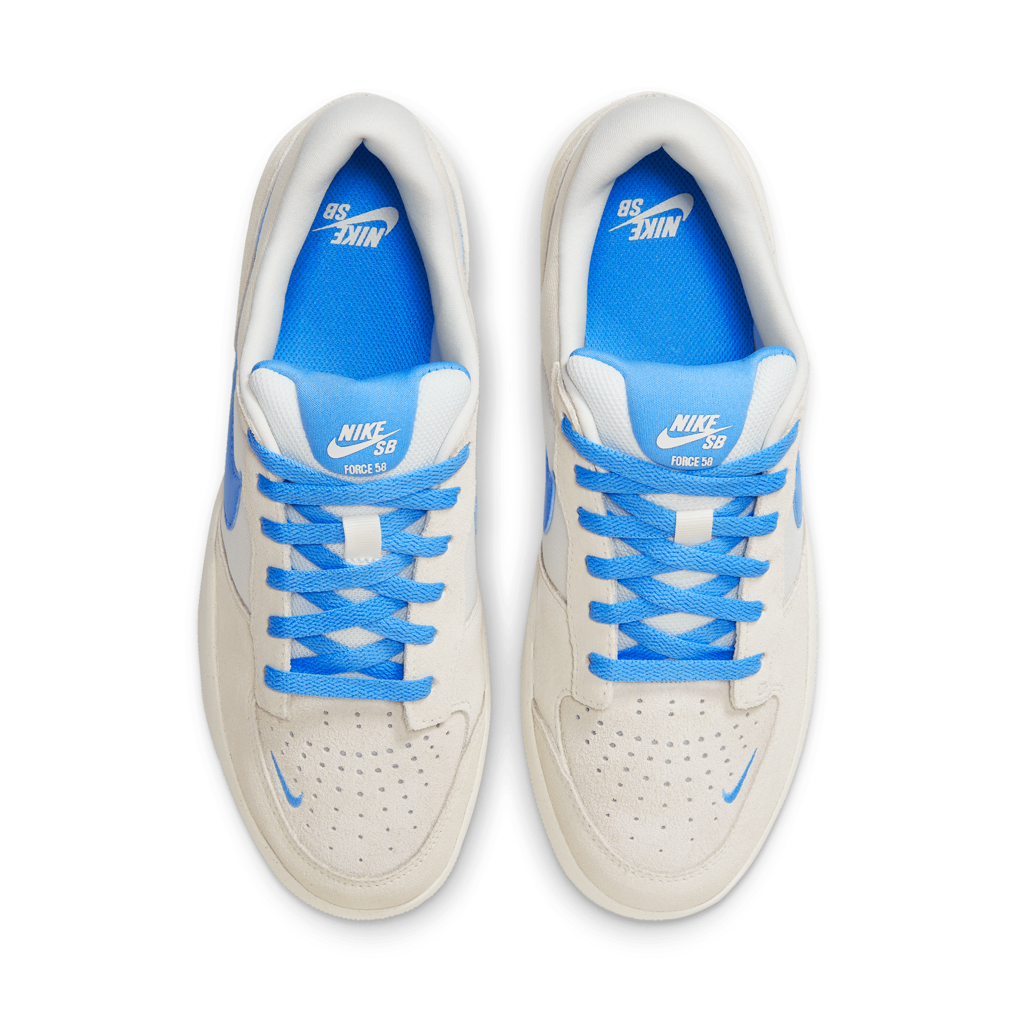 Summit White/University Blue Force 58 Nike SB Skate Shoe Top