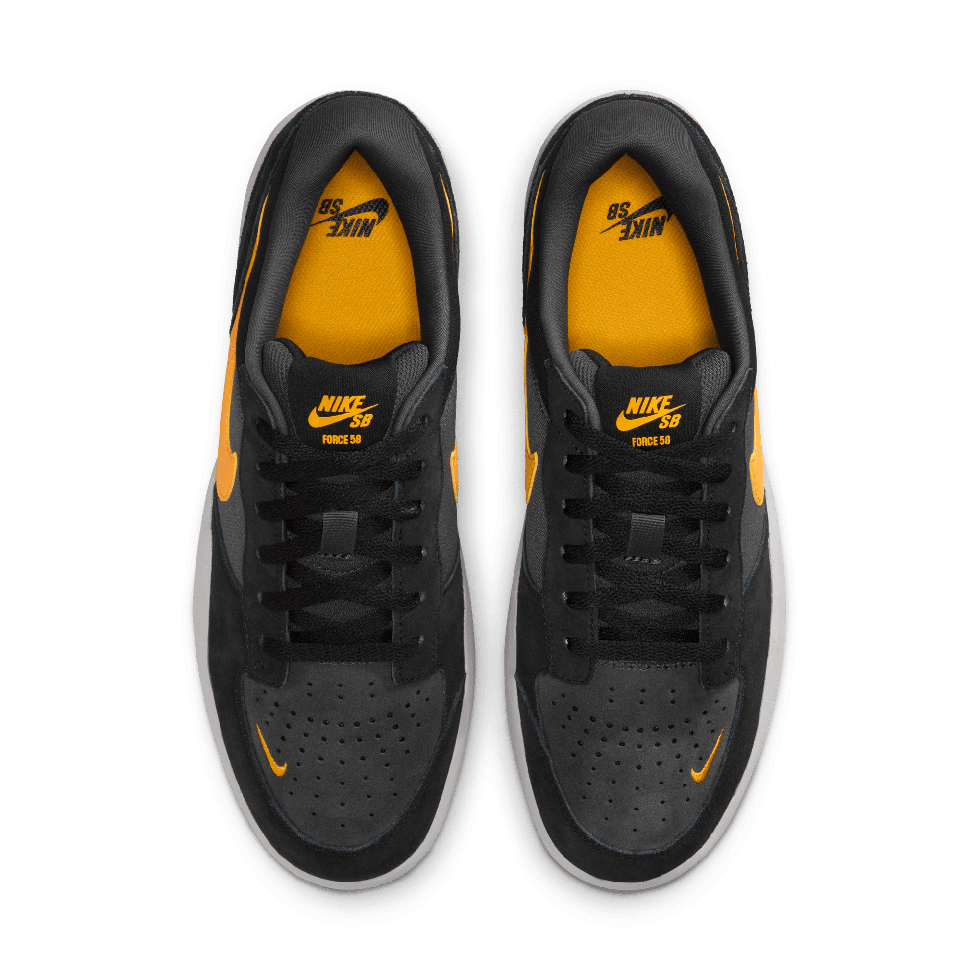 Black/Gold Force 58 Nike SB Skate Shoe Top