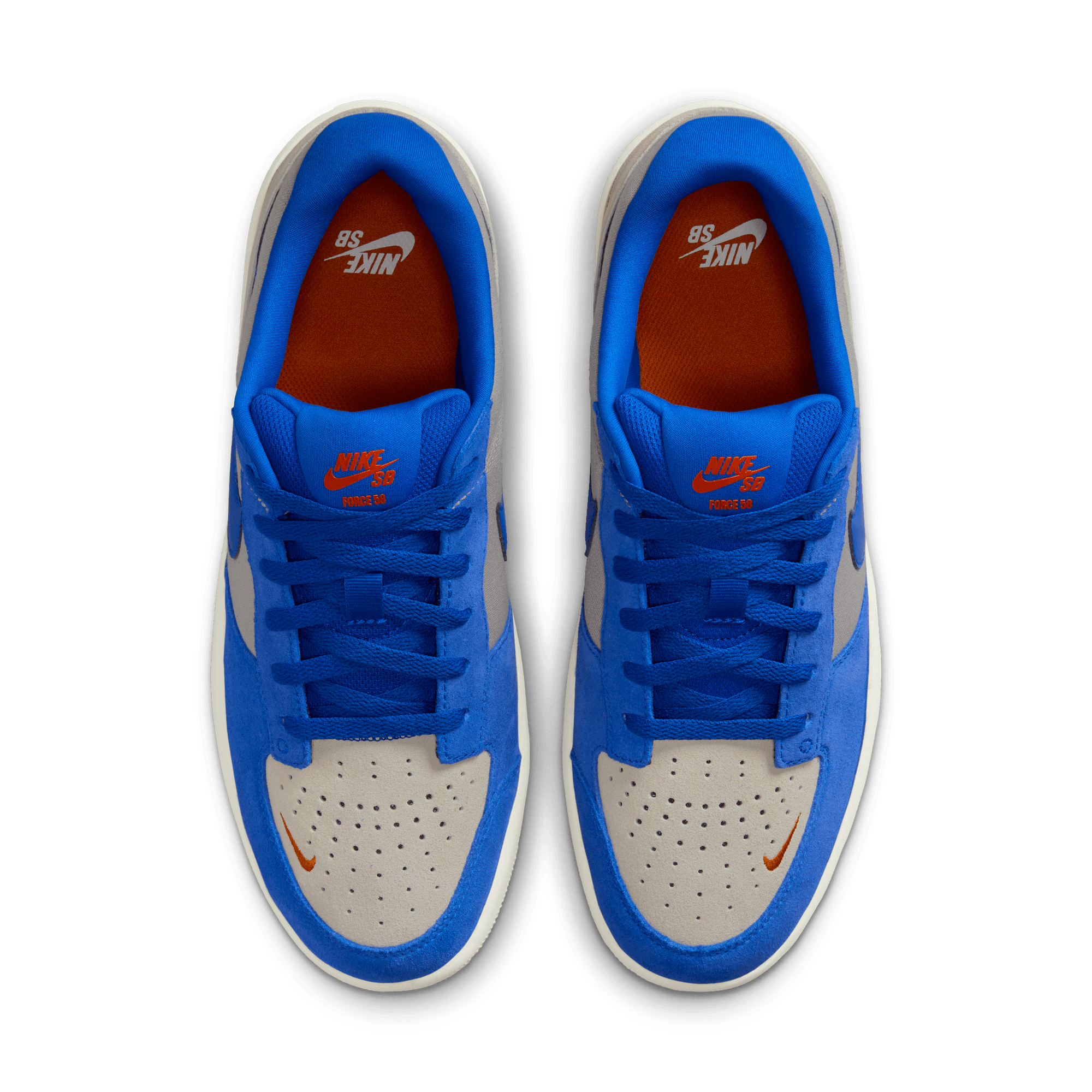 College Grey/Racer Blue Force 58 Nike SB Skate Shoe Top
