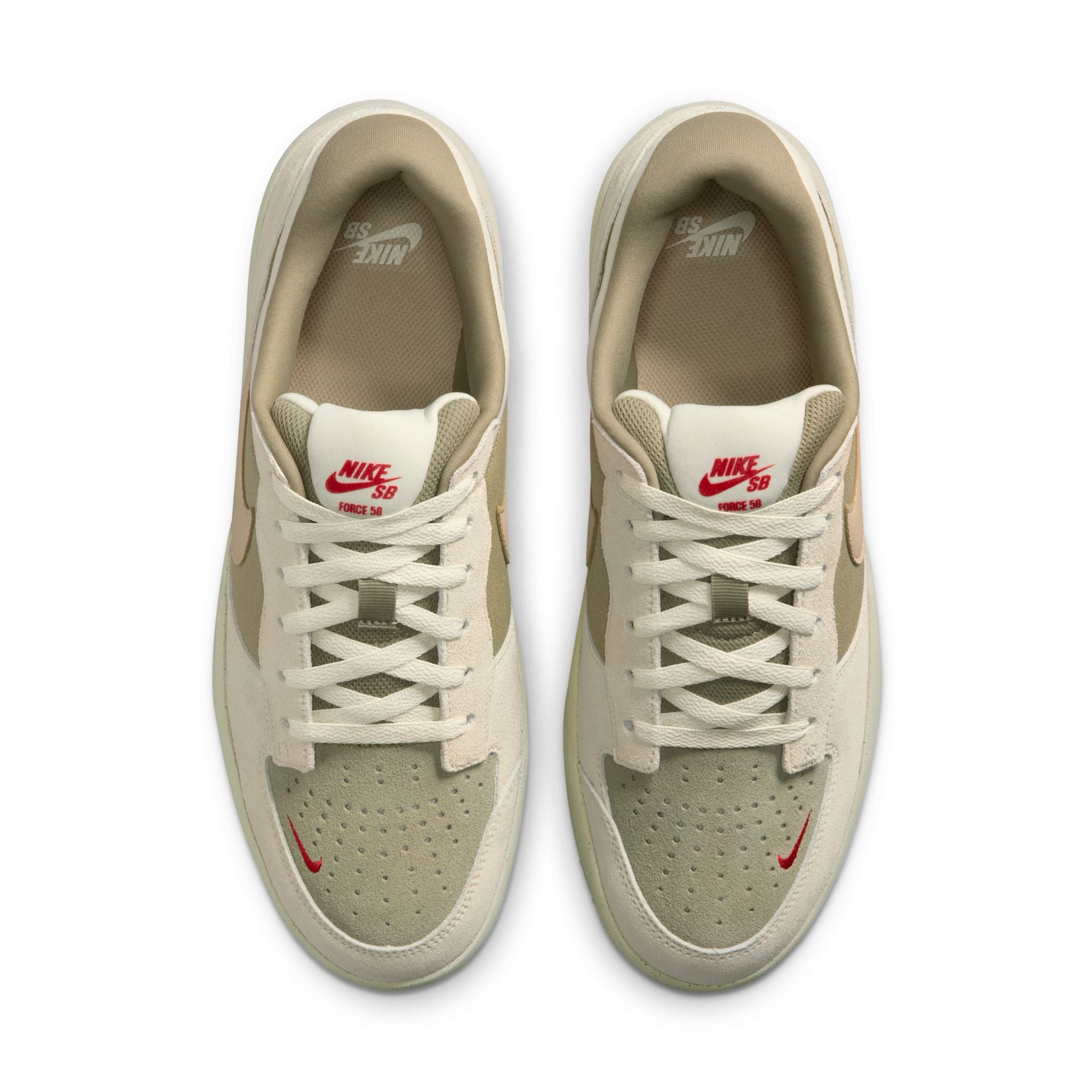 NIKE SB スニーカー オリーブ/ベージュ Nike SB Force 58 Skateboard Shoe - Coconut Milk/Linen-Neutral Olive