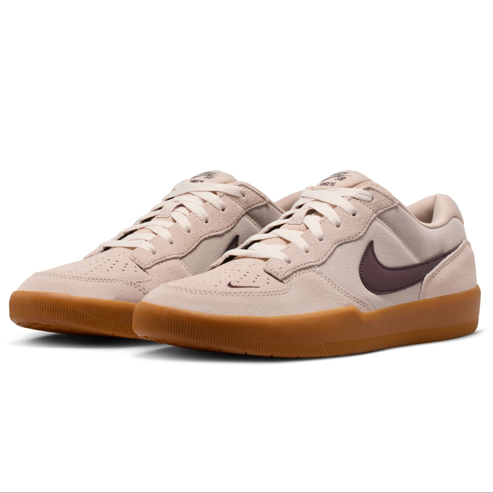 Nike SB Force 58 Skateboard Shoe - Cream/Burgundy Crush-Gum Light Brow