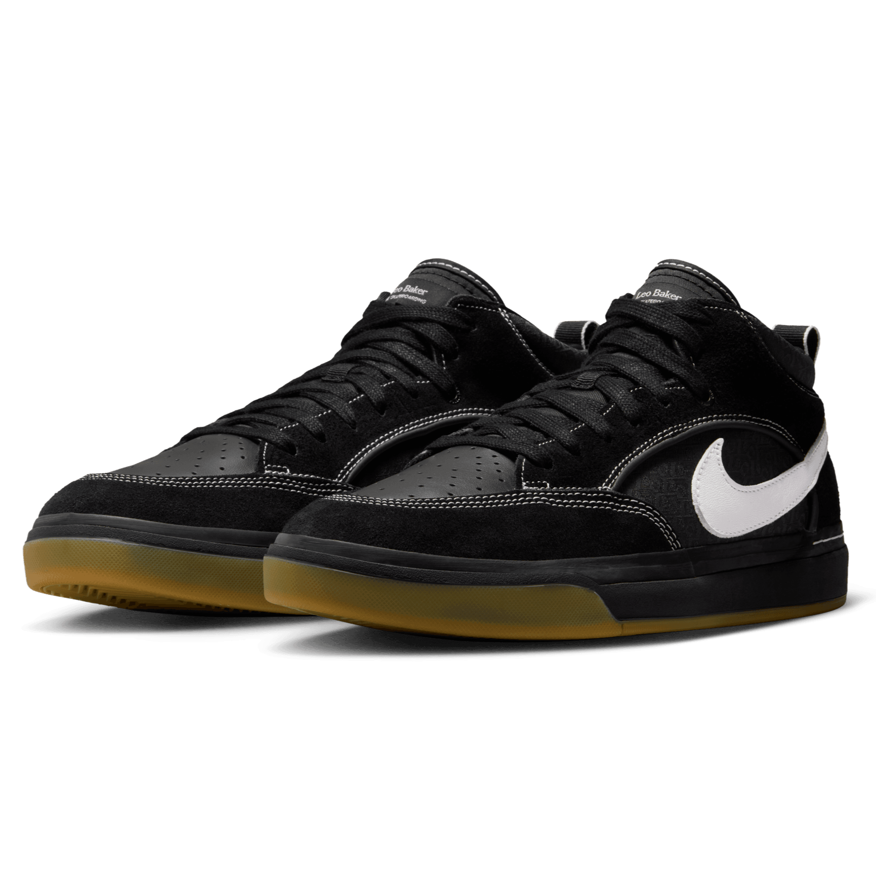 Black/Gum Leo Baker Nike SB Skate Shoe Front