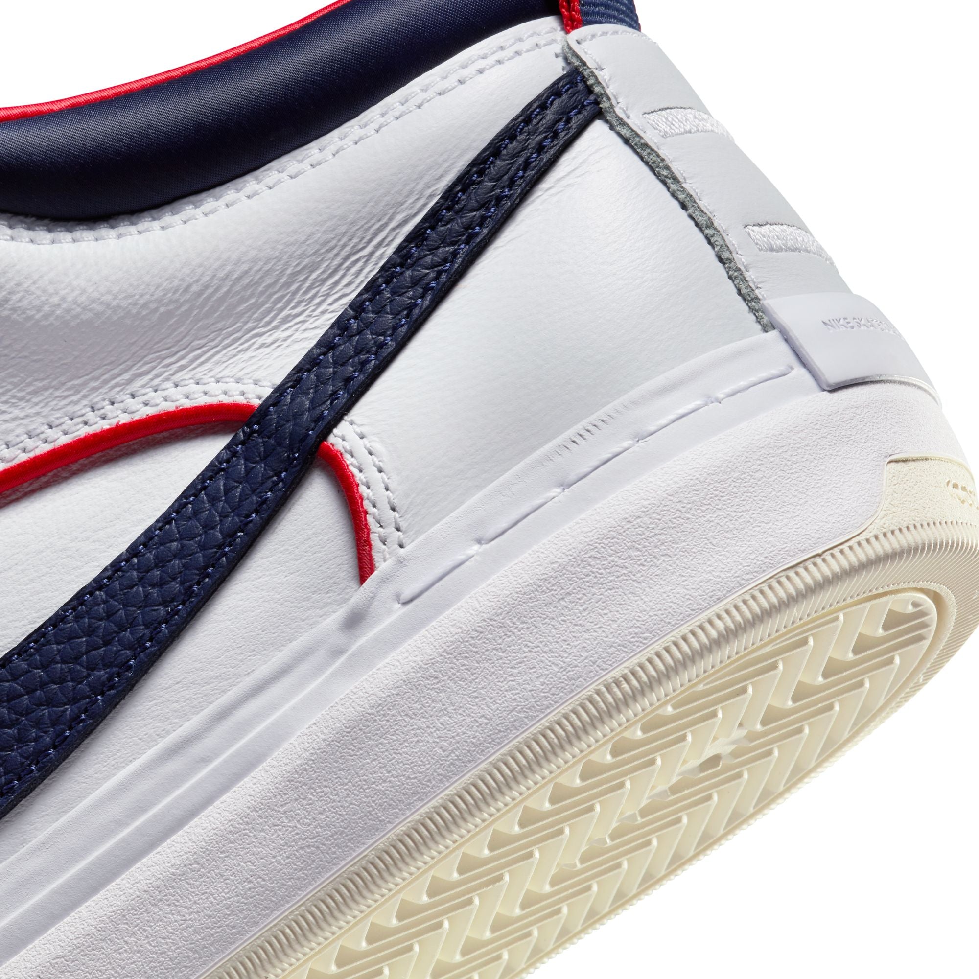 White/Navy Leo Baker Premium React Nike SB Skate Shoe Detail