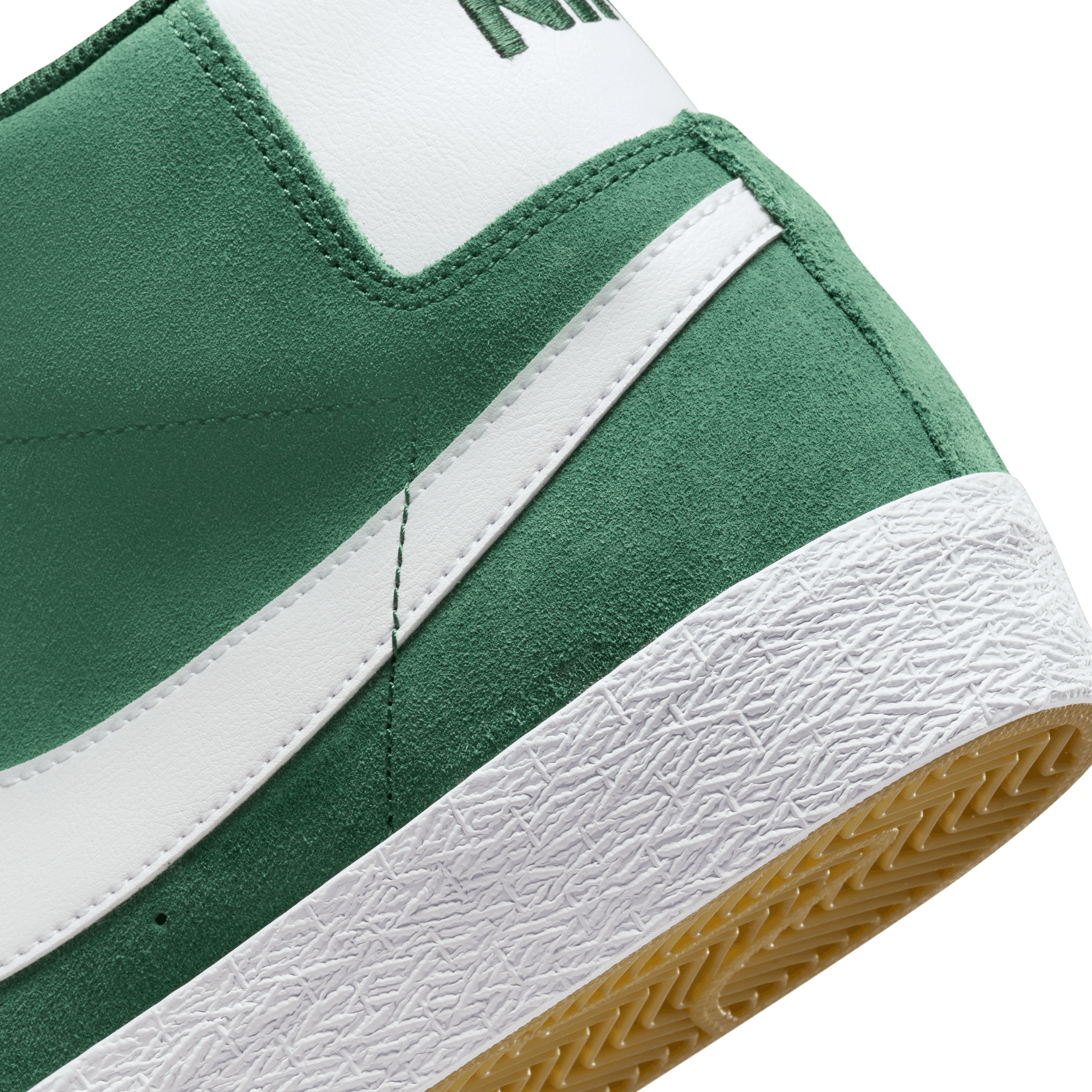 Fir/White Nike SB Blazer Mid Skateboard Shoe Detail