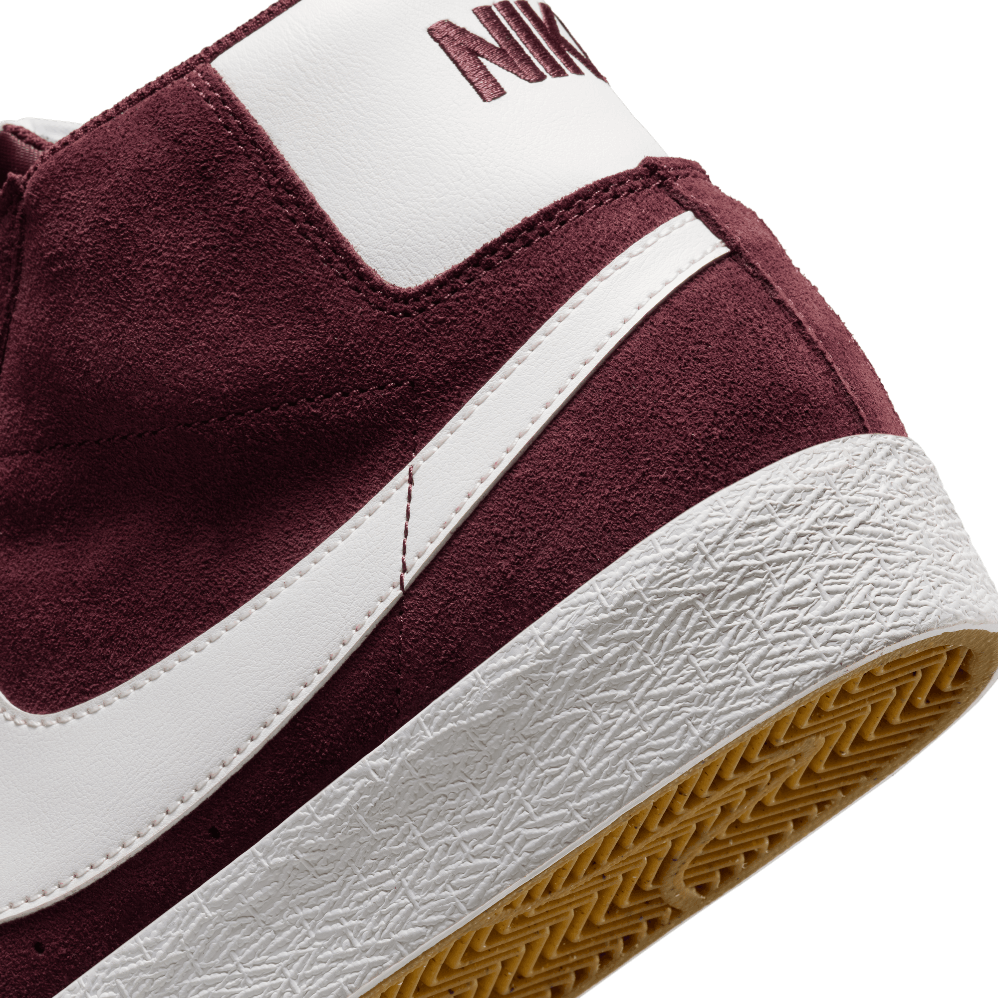 Burgundy Crush Blazer Mid Nike SB Skate Shoe Detail