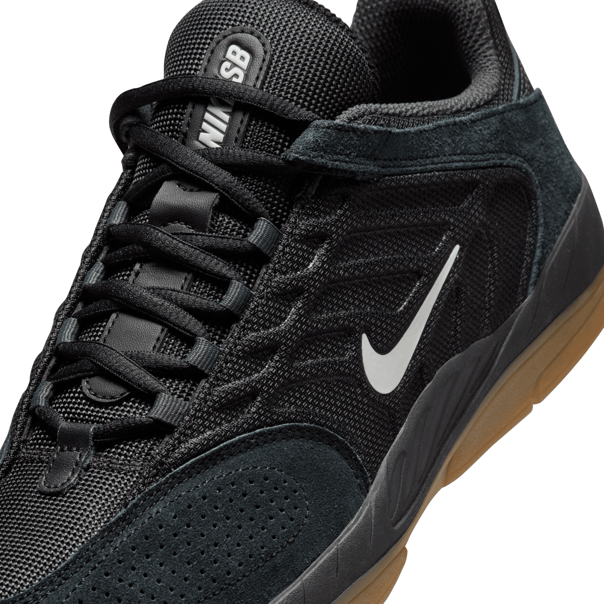Black/Gum Vertebrae Nike SB Skate Shoe Detail