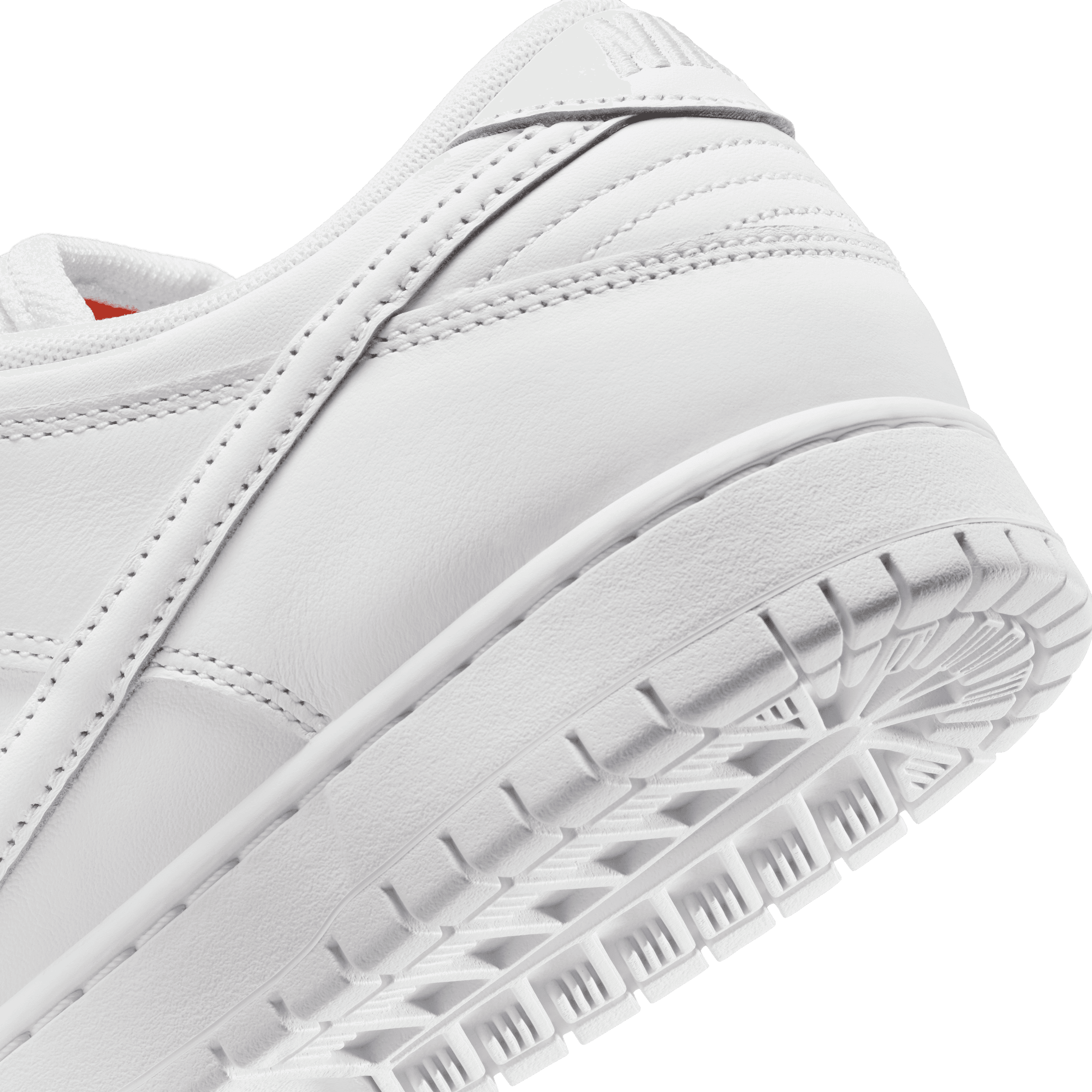 Triple White ISO Nike SB Dunk Low Pro Skate Shoe Detail