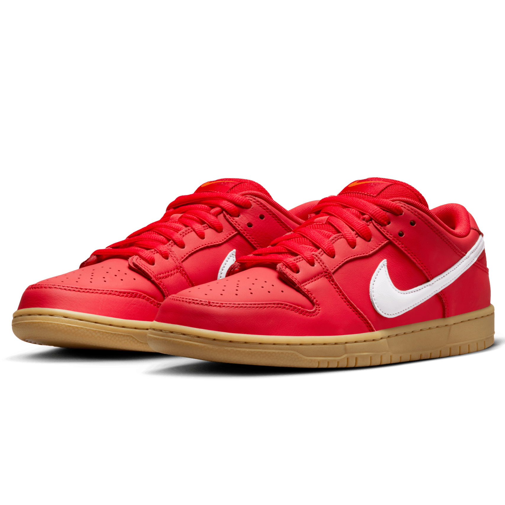 Red/Gum Orange Label Dunk Low Pro Nike SB Skate Shoe Front