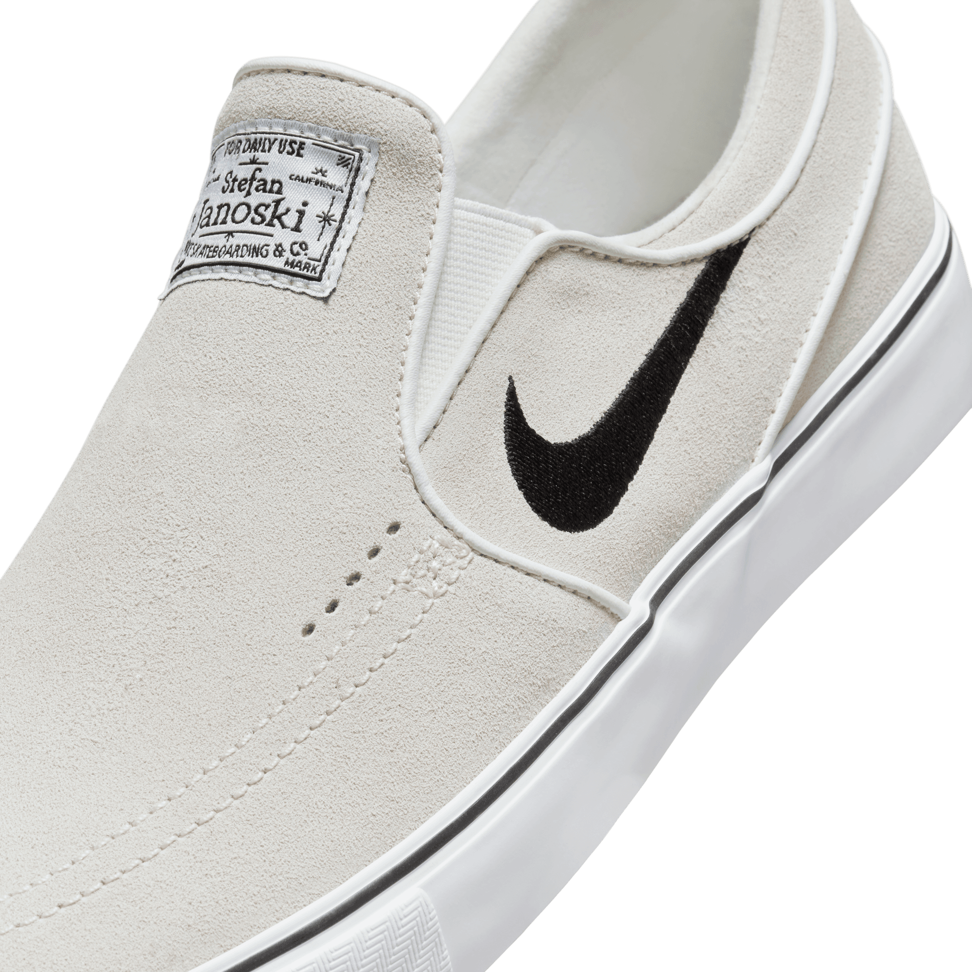 Summit White Janoski+ Slip On Nike SB Skate Shoe Detail