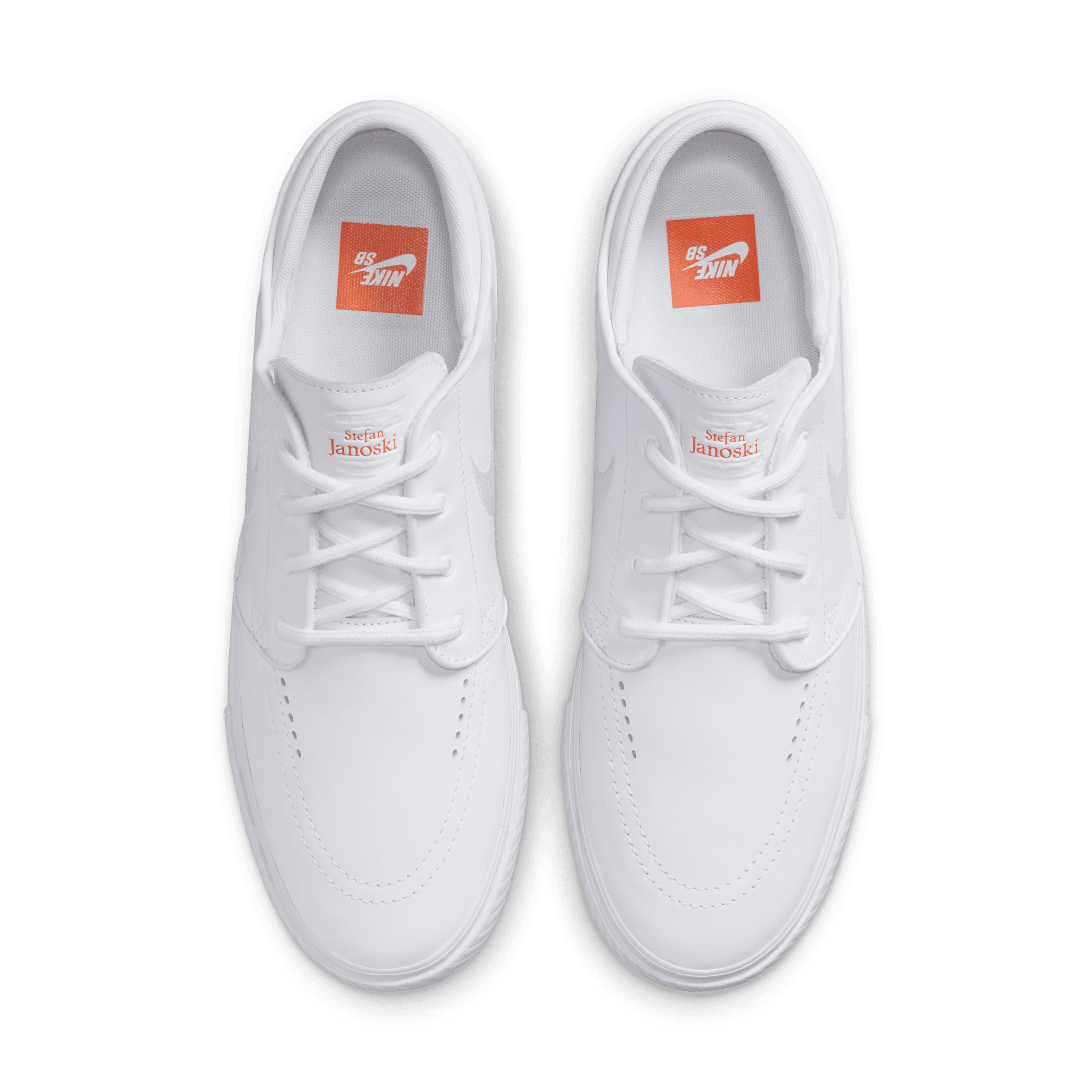 Triple White ISO Orange Label Janoski OG+ Nike SB Skate Shoe Top