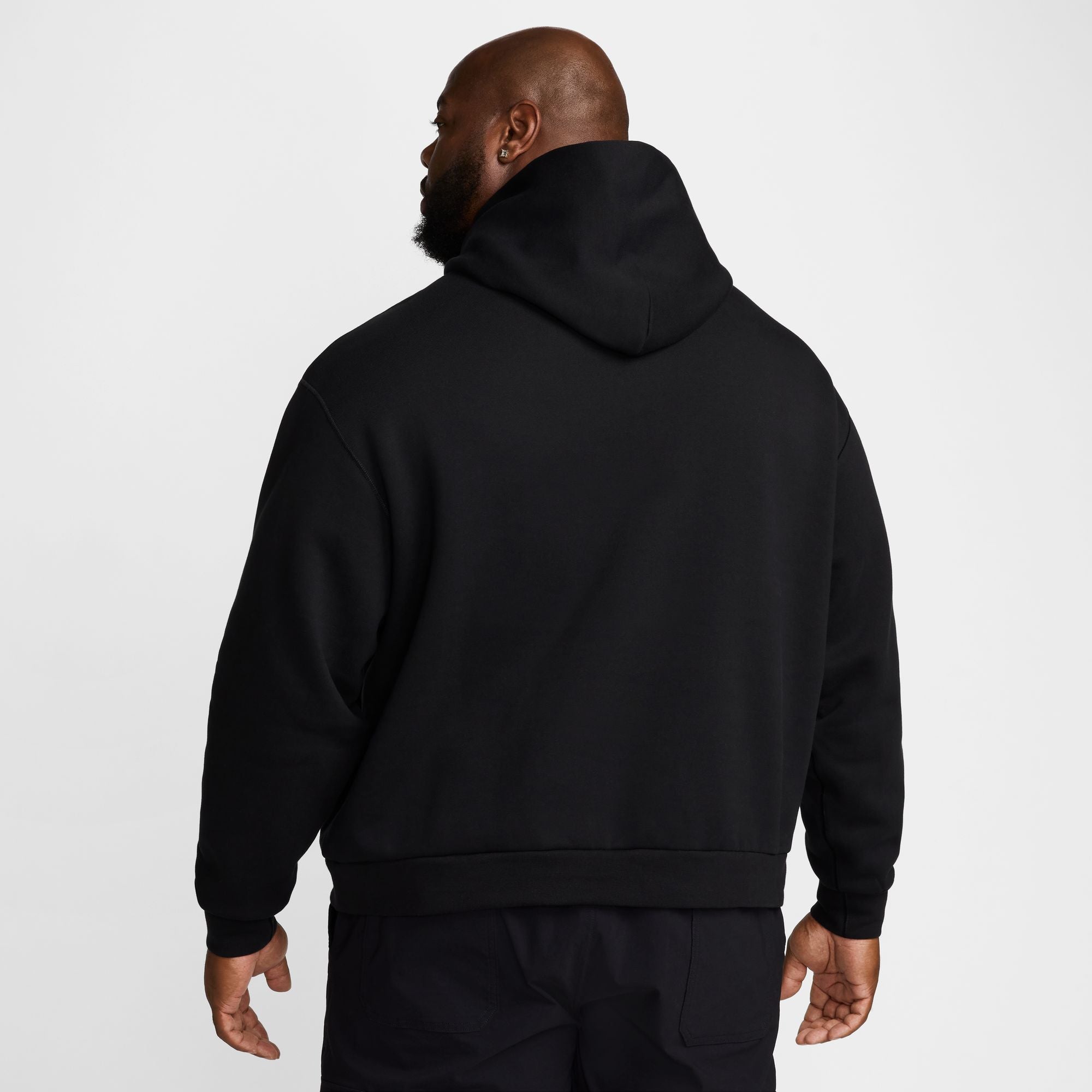 Black/White Fleece Nike SB Pullover Hoodie Back