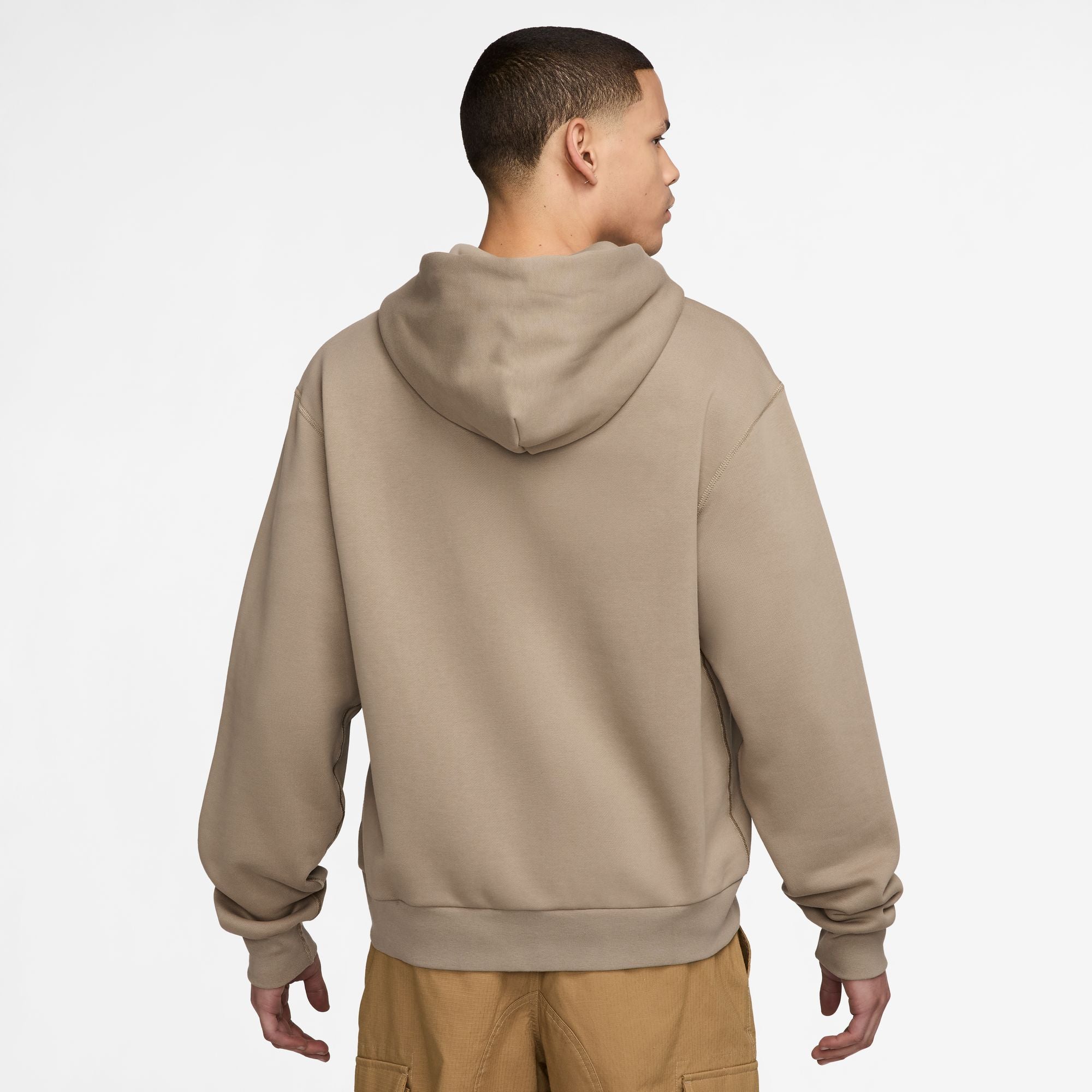 Khaki/White Full Zip Nike SB Fleece Hoodie Back