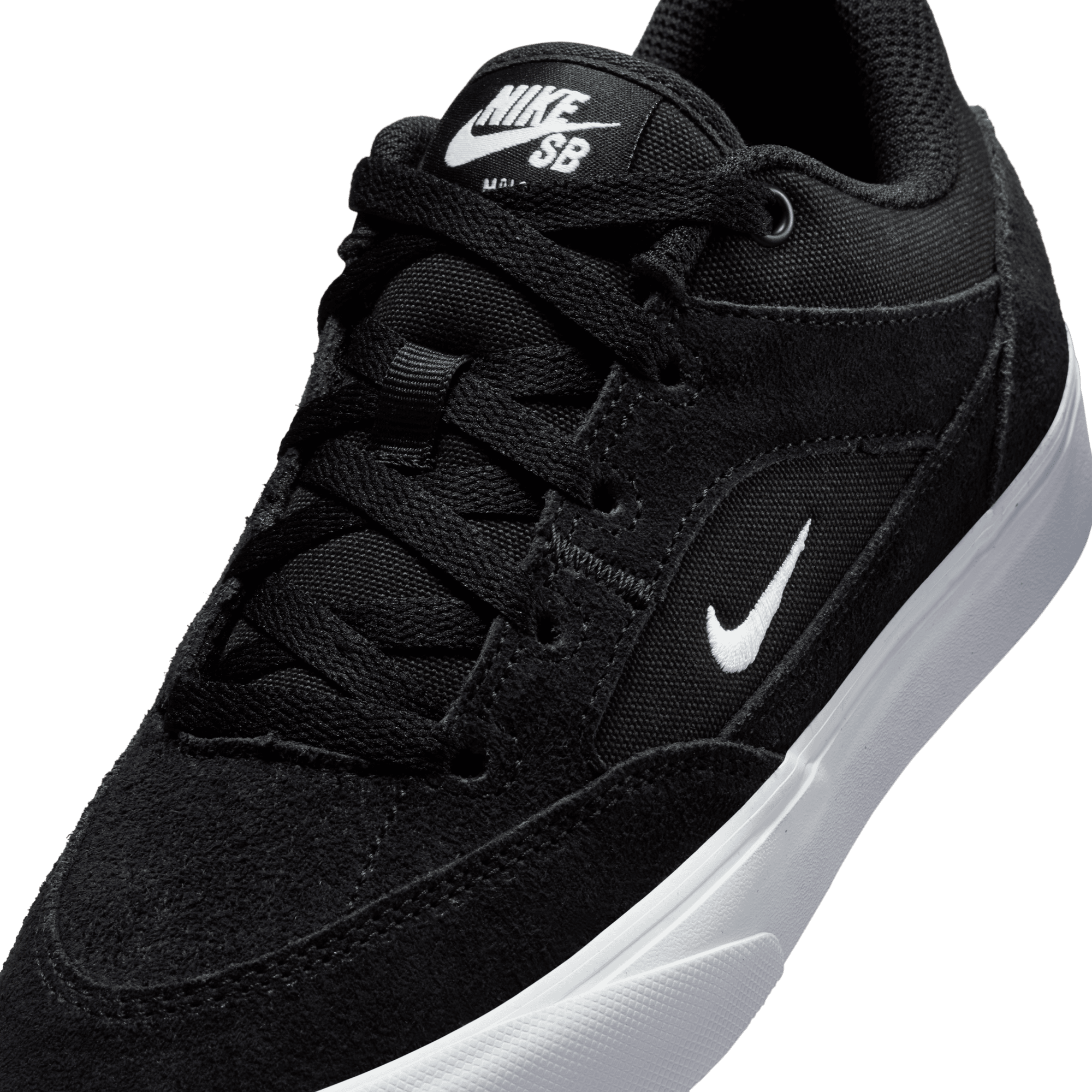 Big Kids Black/White Malor Nike SB Skate Shoe Detail