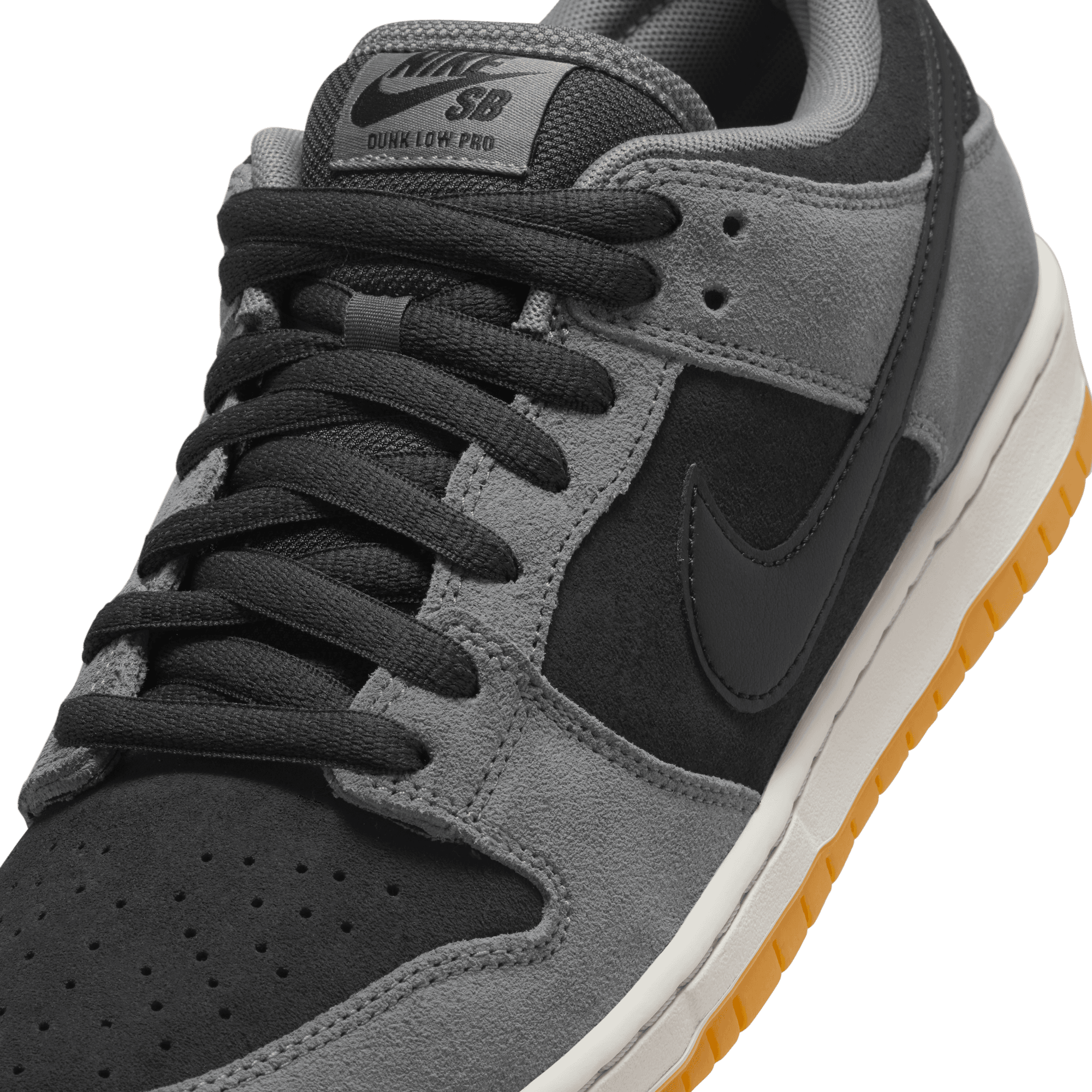 Dark Smoke Grey Nike SB Dunk Low Skate Shoe Detail