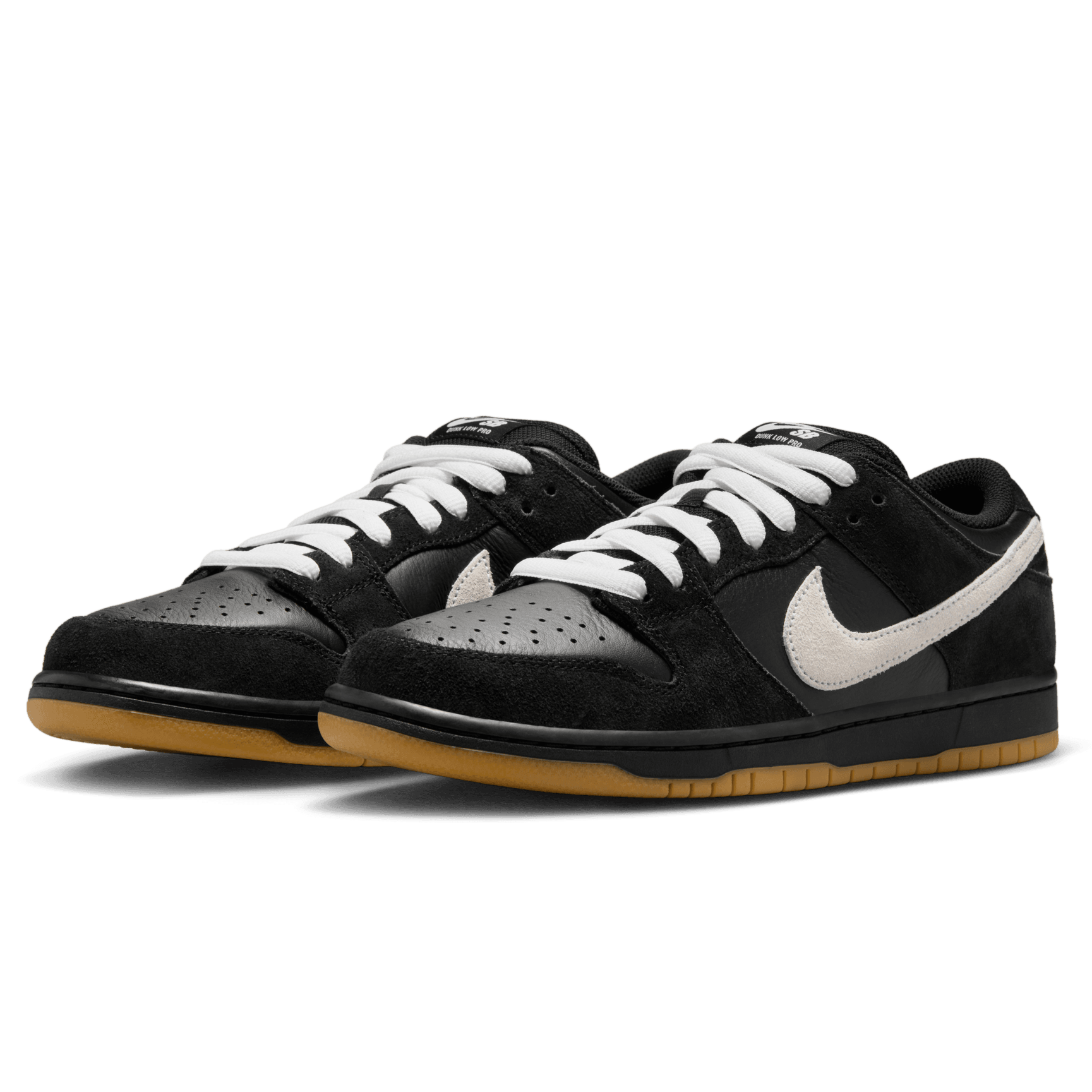 Black/Gum Dunk Low Pro Nike SB Skate Shoe Front