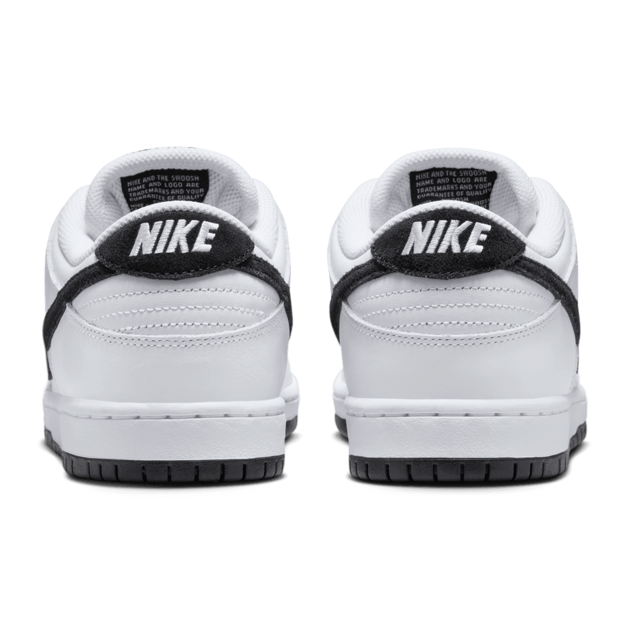 White/Black Dunk Low Pro Nike SB Skate Shoe Back