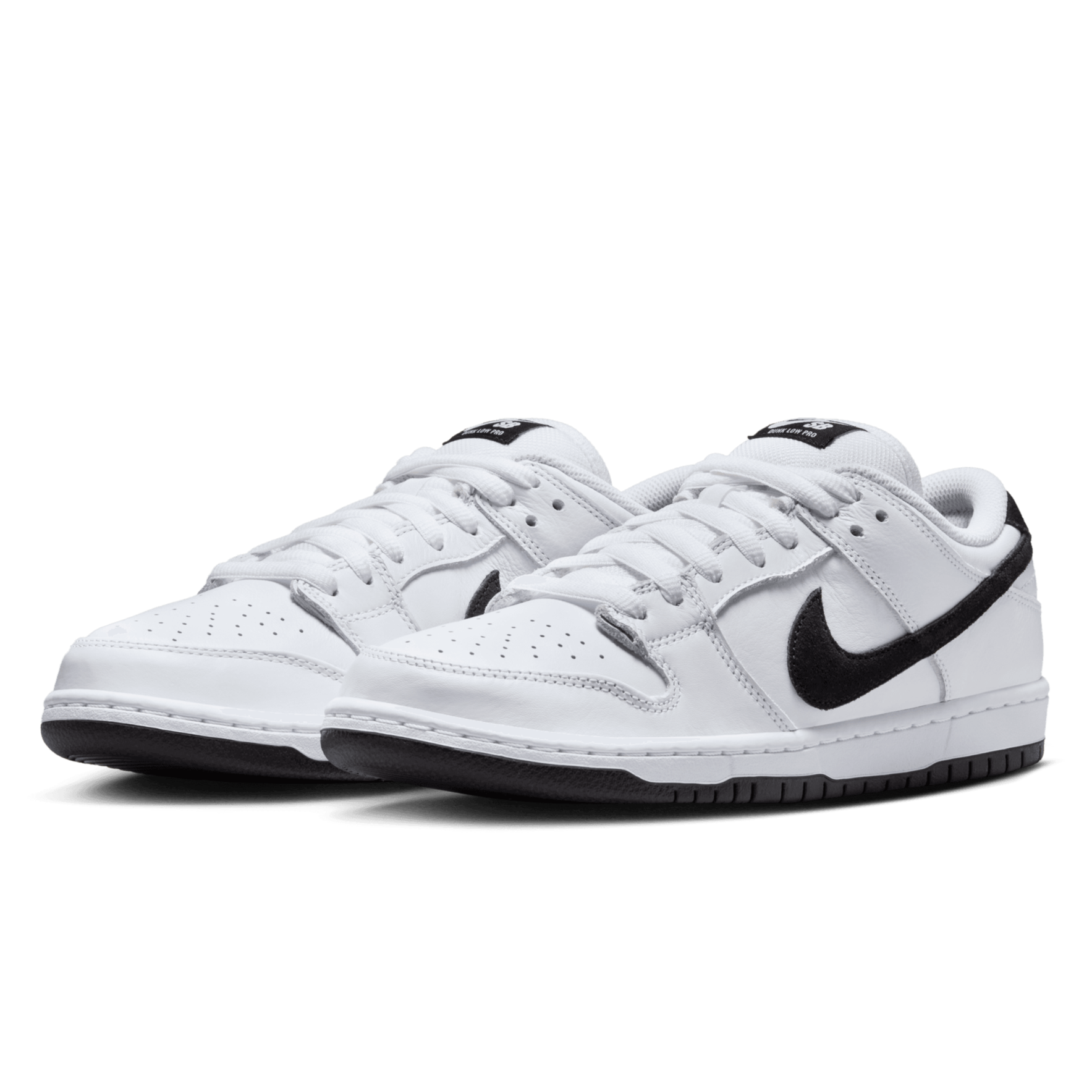 White/Black Dunk Low Pro Nike SB Skate Shoe Front