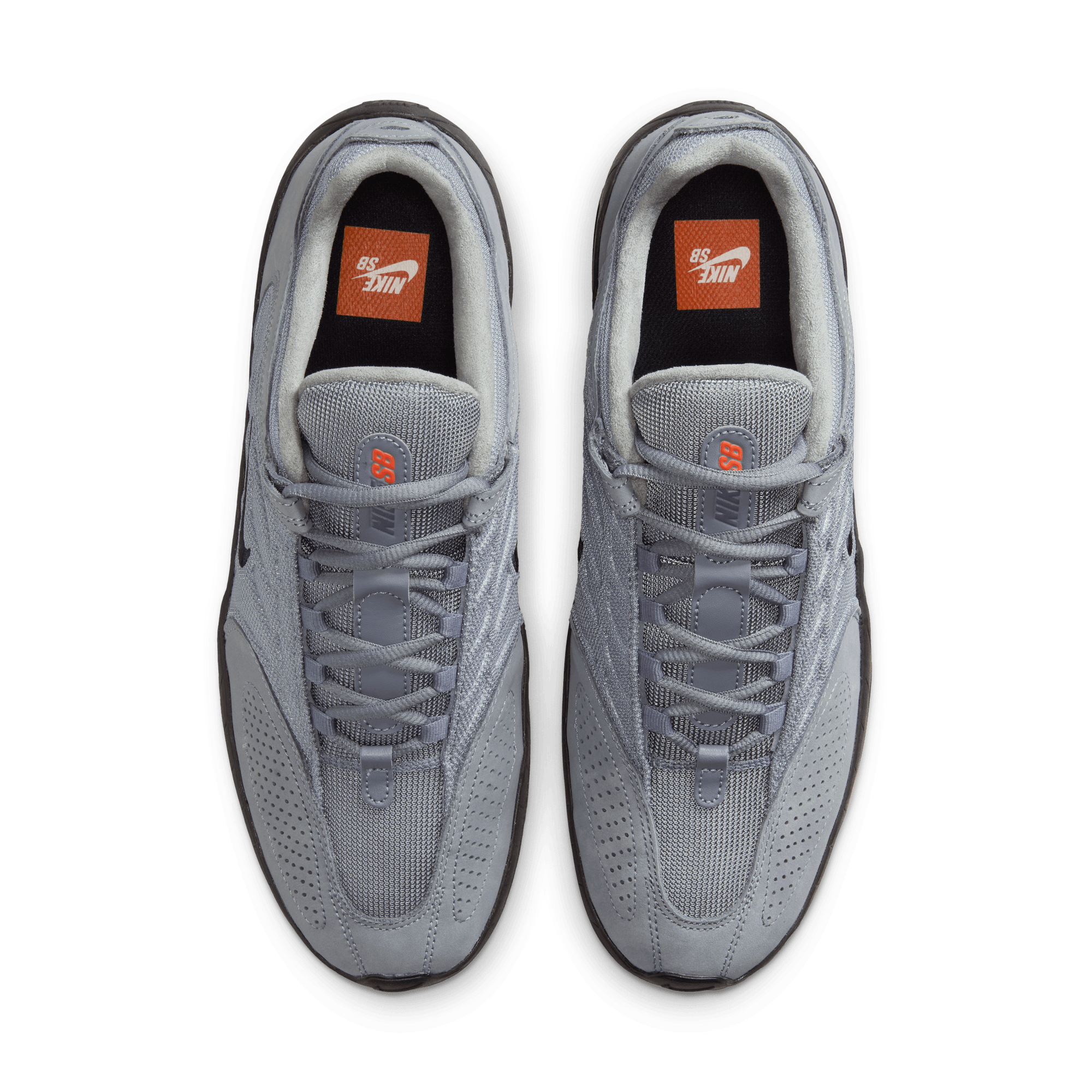 Cool Grey Orange Label Vertebrae Nike SB Skate Shoe Top