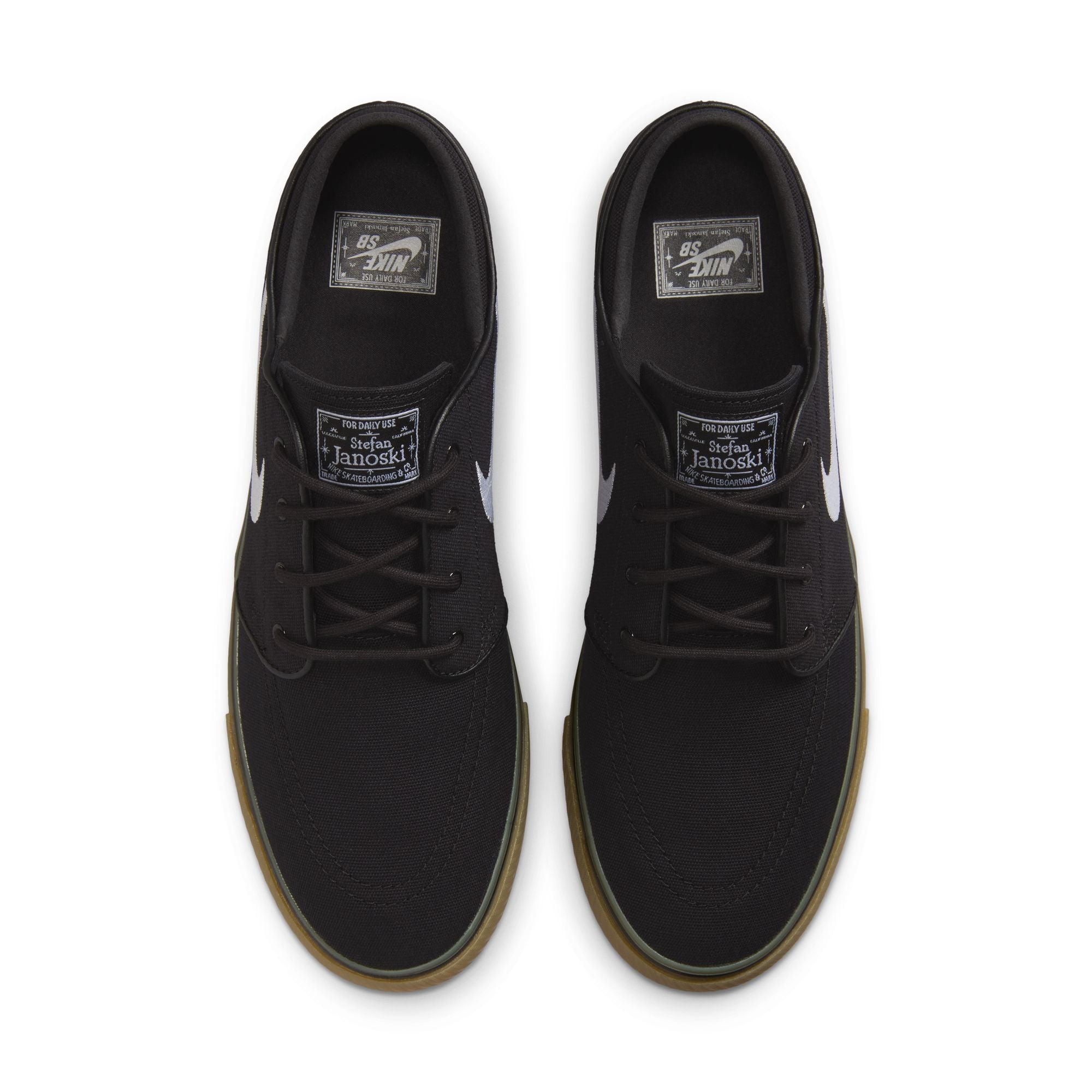 Black/White Canvas Janoski OG+ Nike SB Skate Shoe Top