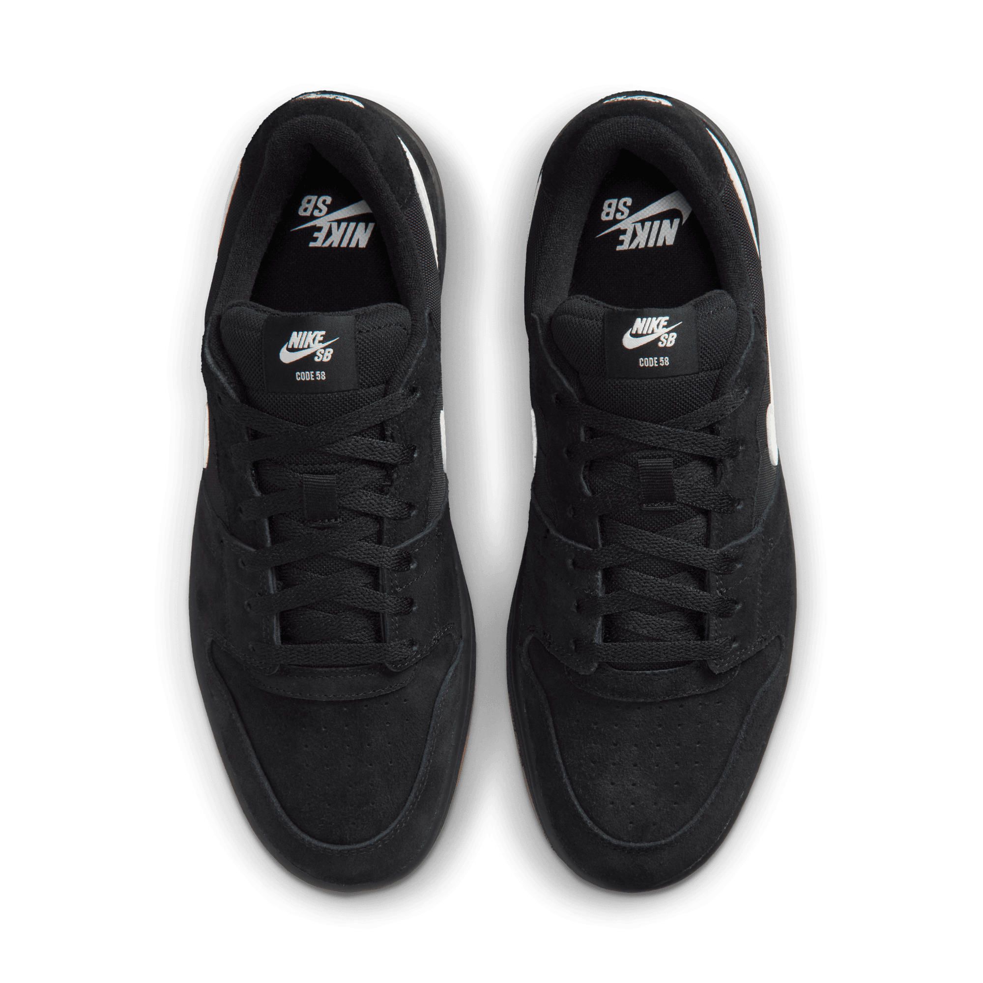 Black/Gum Code 58 Nike SB Skate Shoe Top