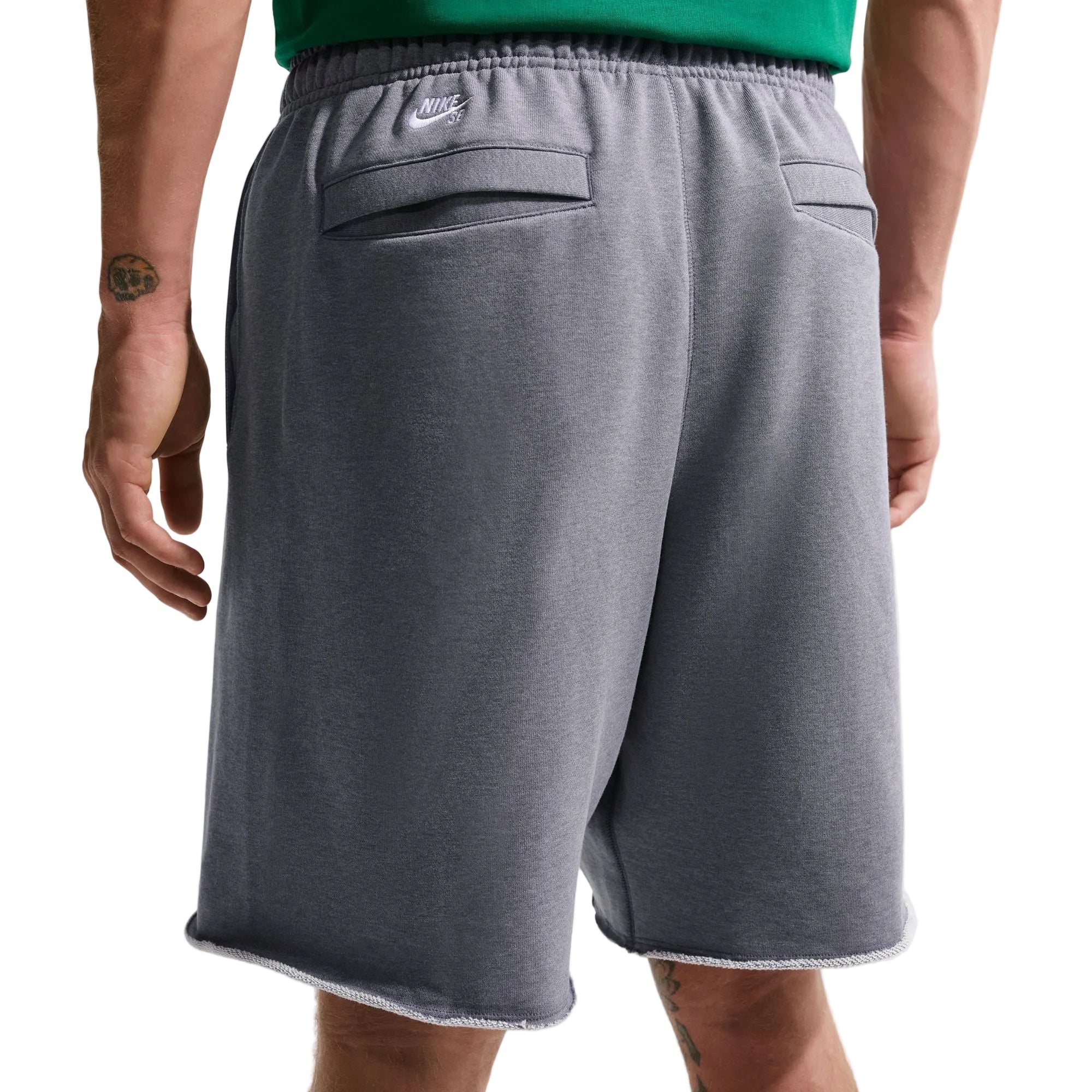 Cool Grey Fleece Nike SB Shorts Detail