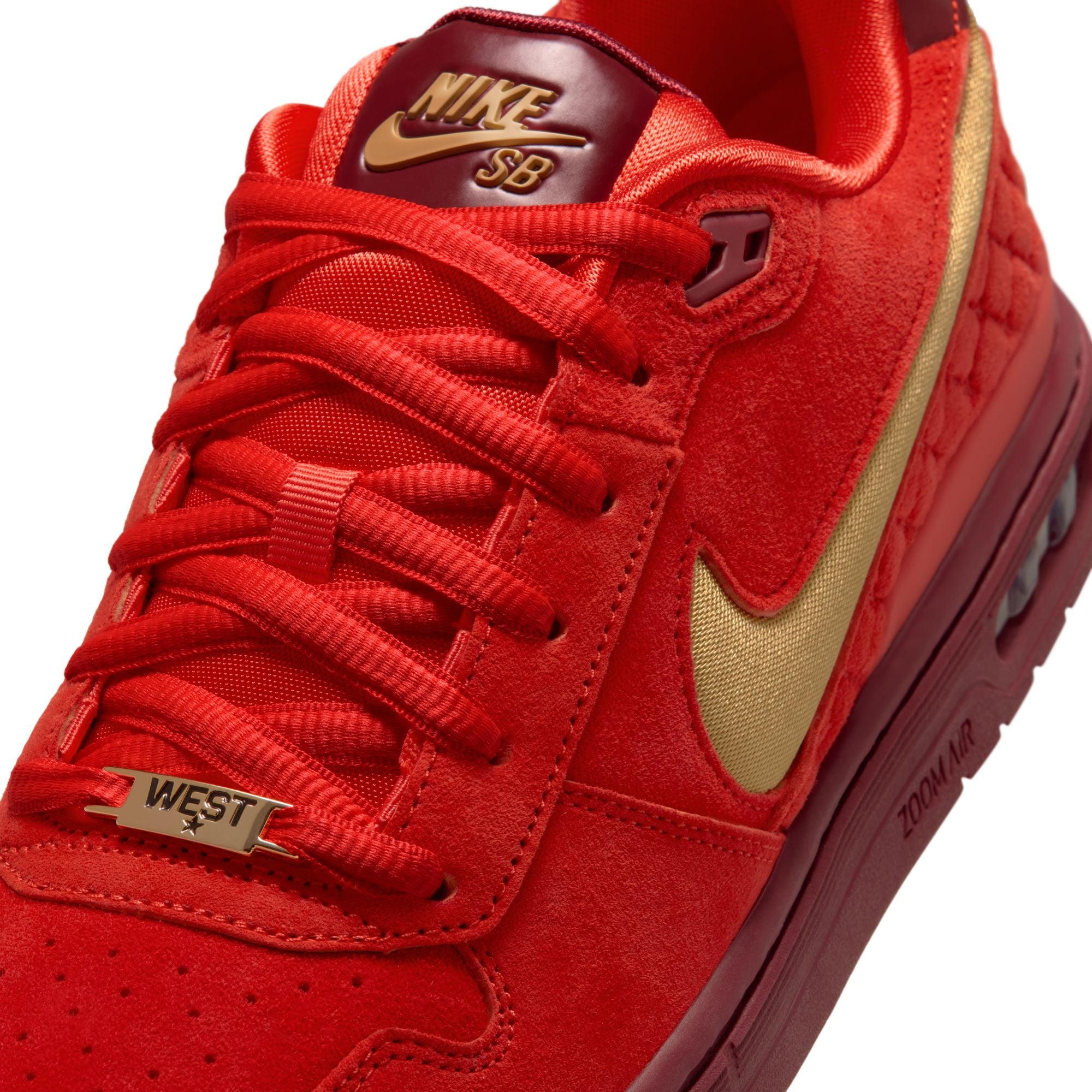 Nike SB Zoom Air Paul Rodriguez Low Skateboard Shoe - Habanero Red/Clu Nike SB Zoom Air Paul Rodriguez Low Skateboard Shoe - Habanero Red/Clu