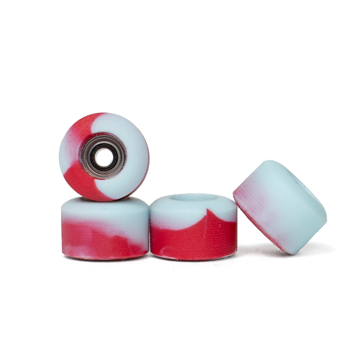 Mint and Red swirl Abstract Mini fingerboard wheels