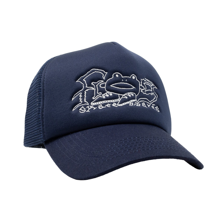 Navy Big Shoes Frog Trucker Hat