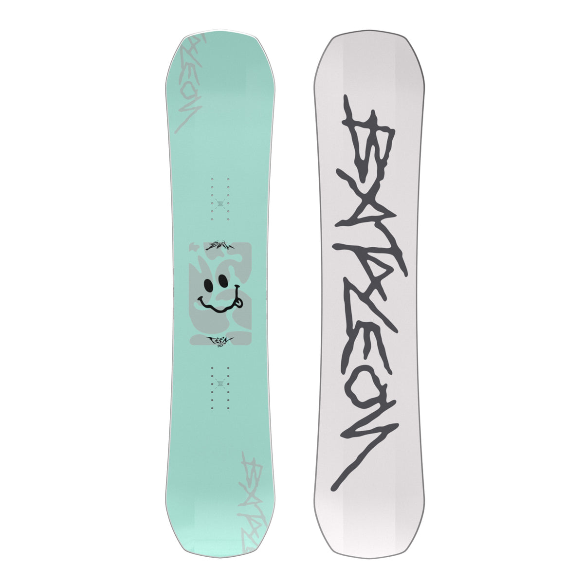 2027 Bataleon Evil Teen snowboard with teal tim and grey base
