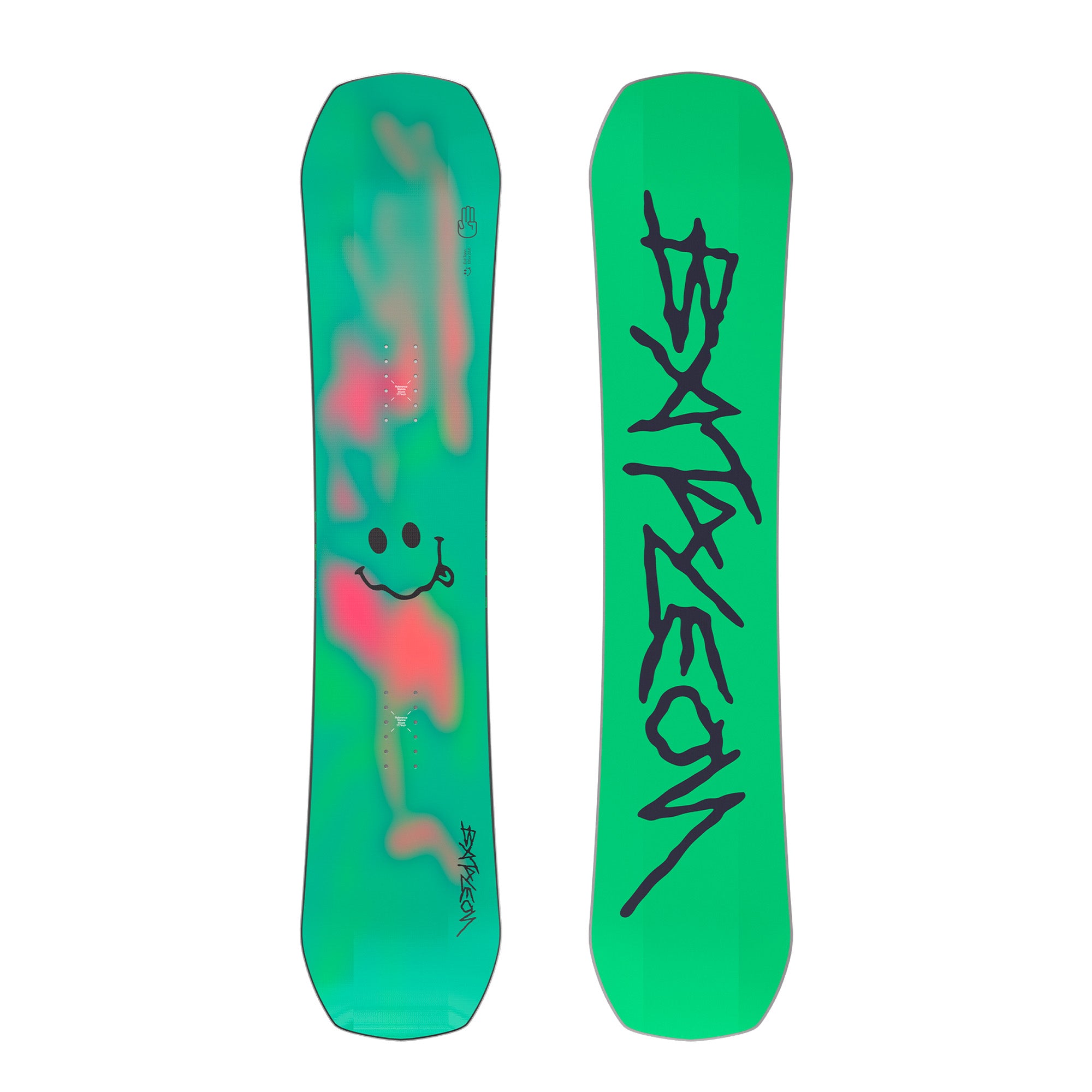 2026 Bataleon Evil Teen youth snowboard green with a smiley face
