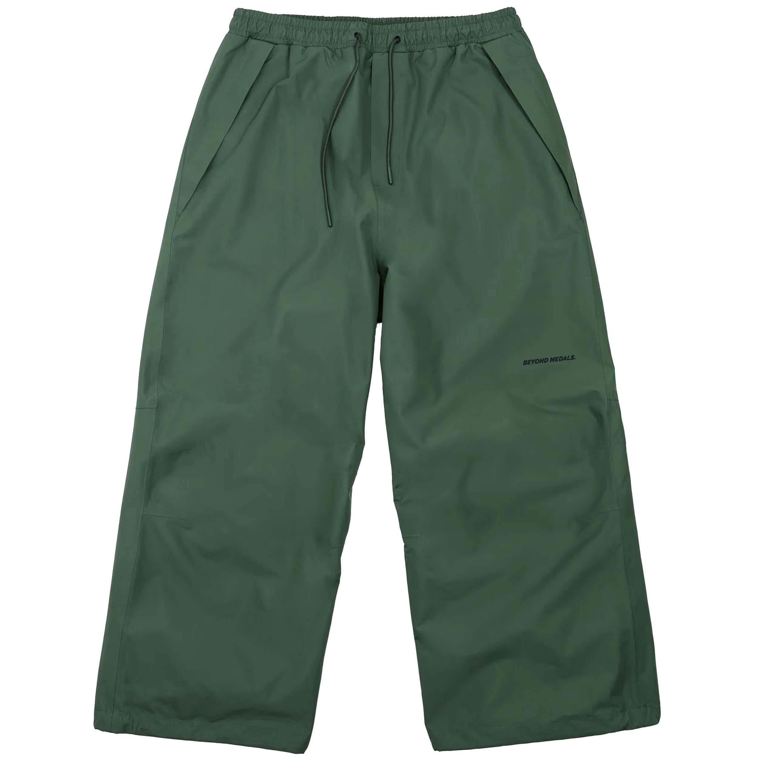Green Beyond Medals Park snowboard pants with a baggy fit
