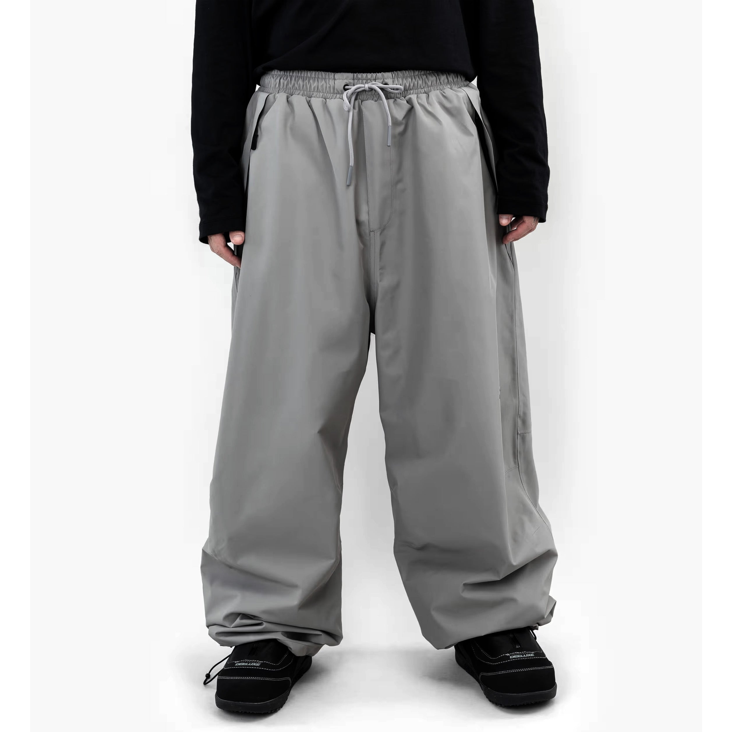 Grey Beyond Medals Park snowboard pant with a baggy fit on body