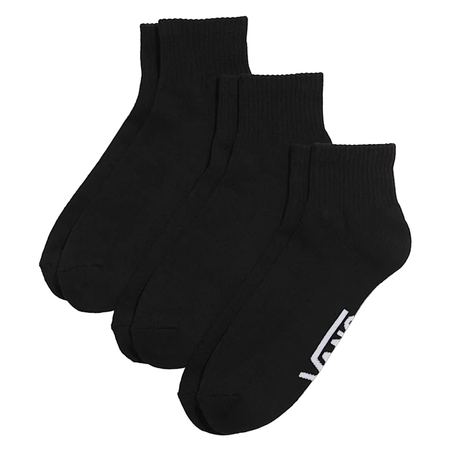Black Classic Quarter Crew Vans Socks