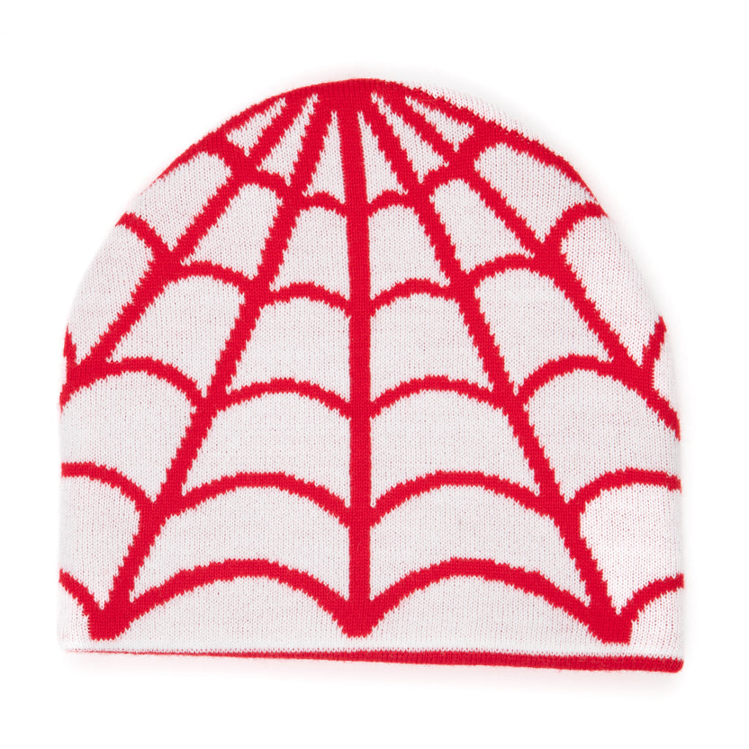 Red Cobweb Corduroy Beanie