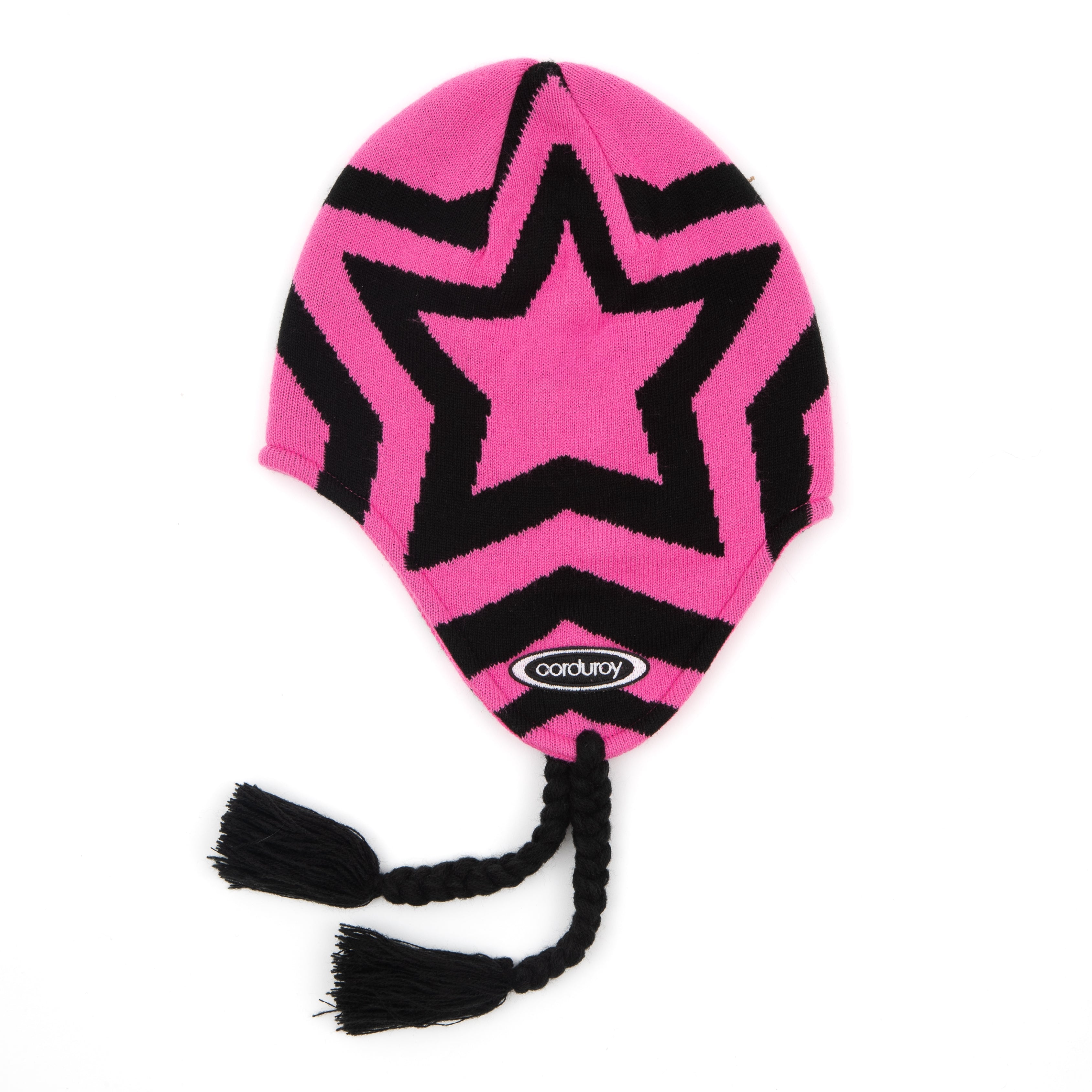 Pink Ear Flap Cosmos Corduroy Beanie