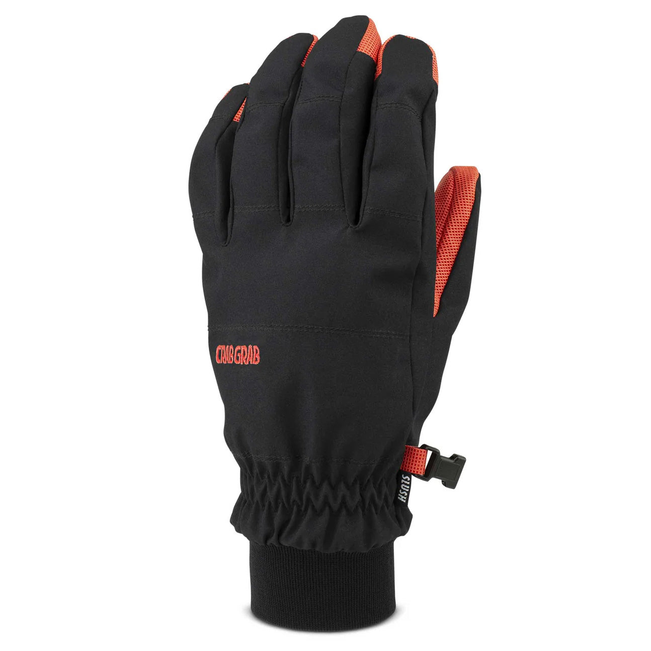 Black and red Crab Grab Slush snowboard glove