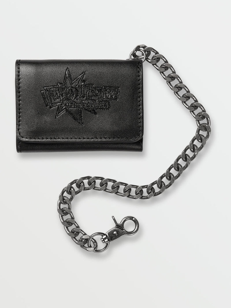 Black Leather Volcom Entertainment Wallet